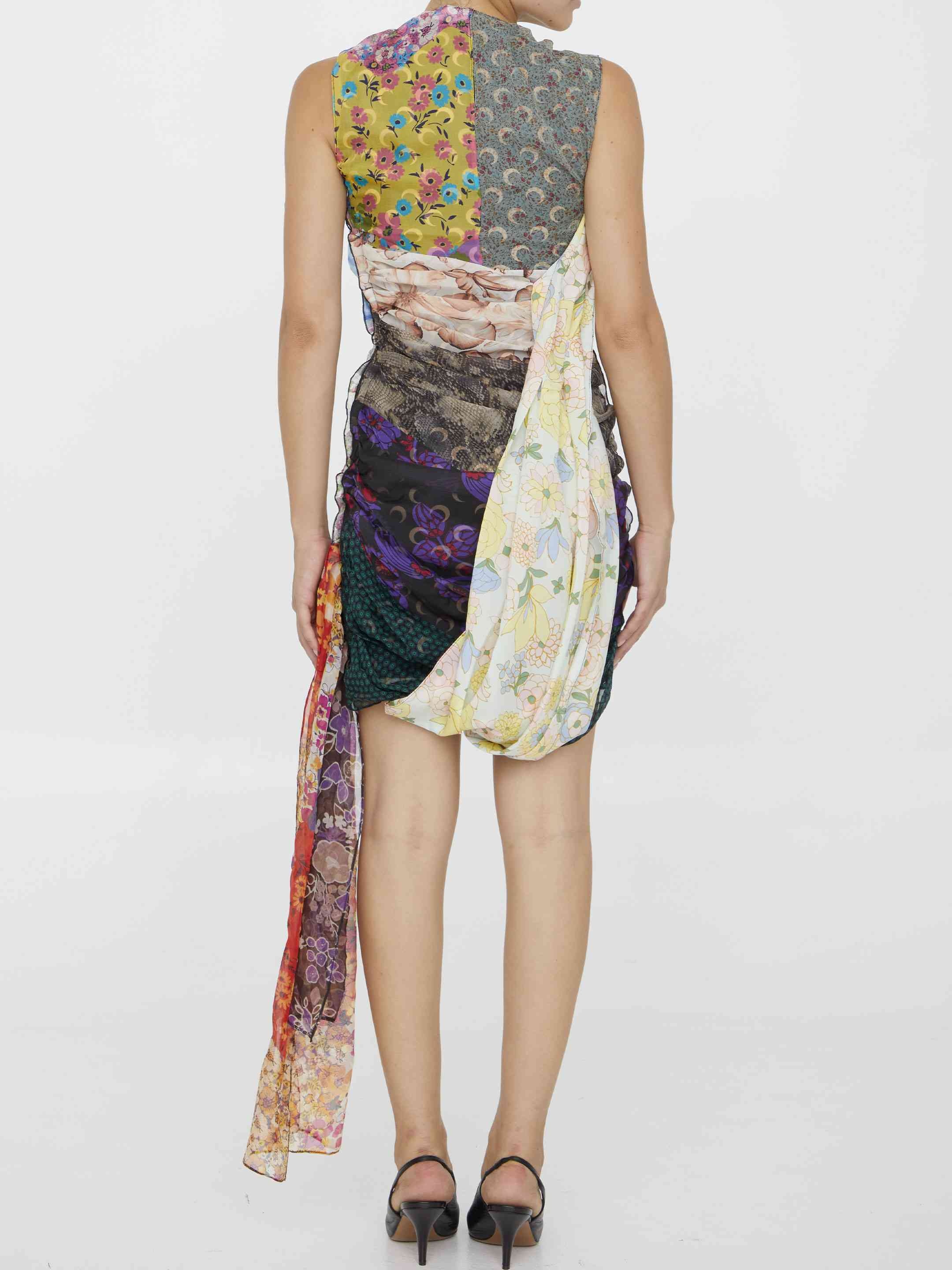 Marine Serre Women Regenerated Scarves Dress - 4