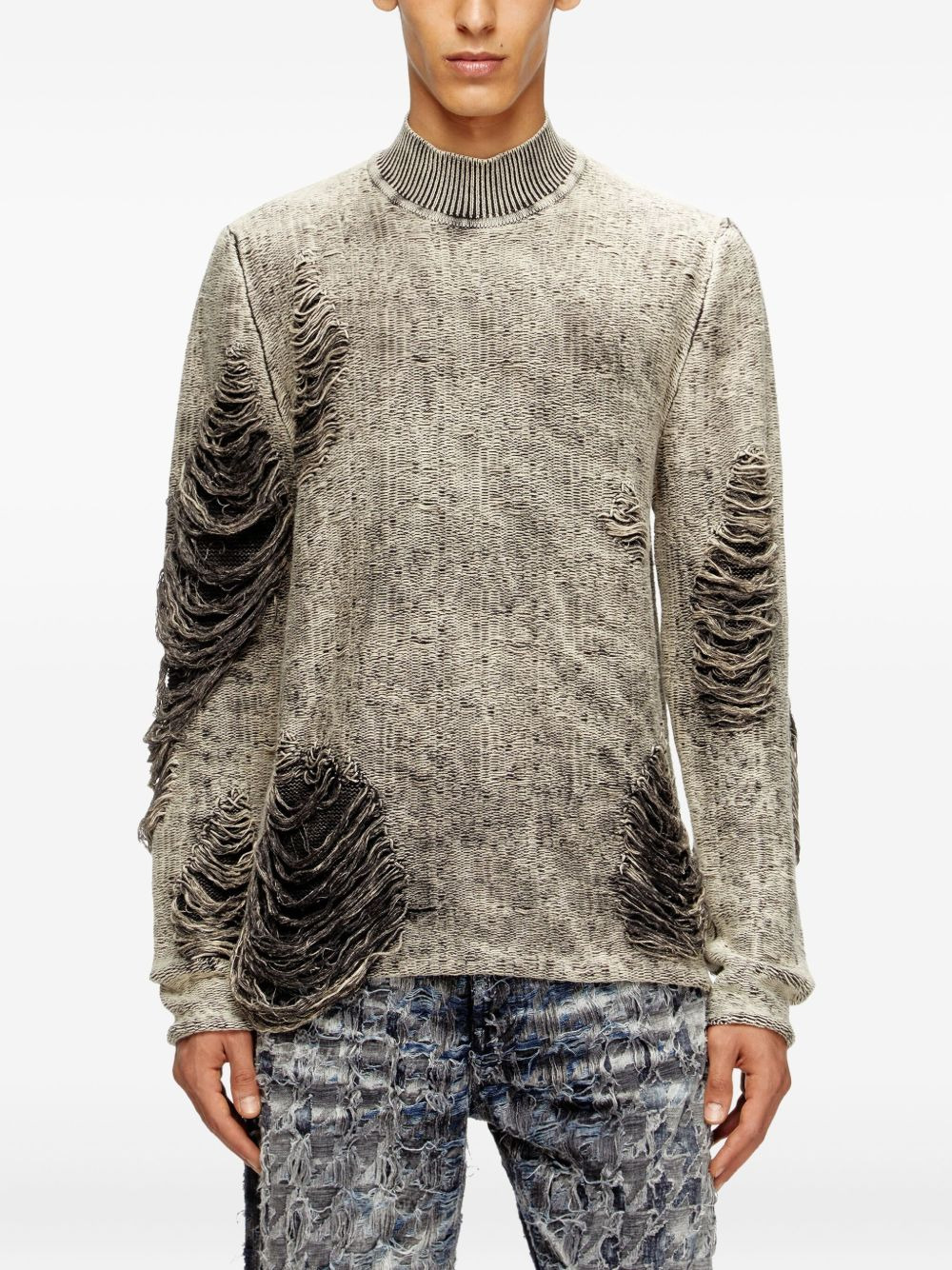 K-Fjordi frayed mock-neck sweater - 3