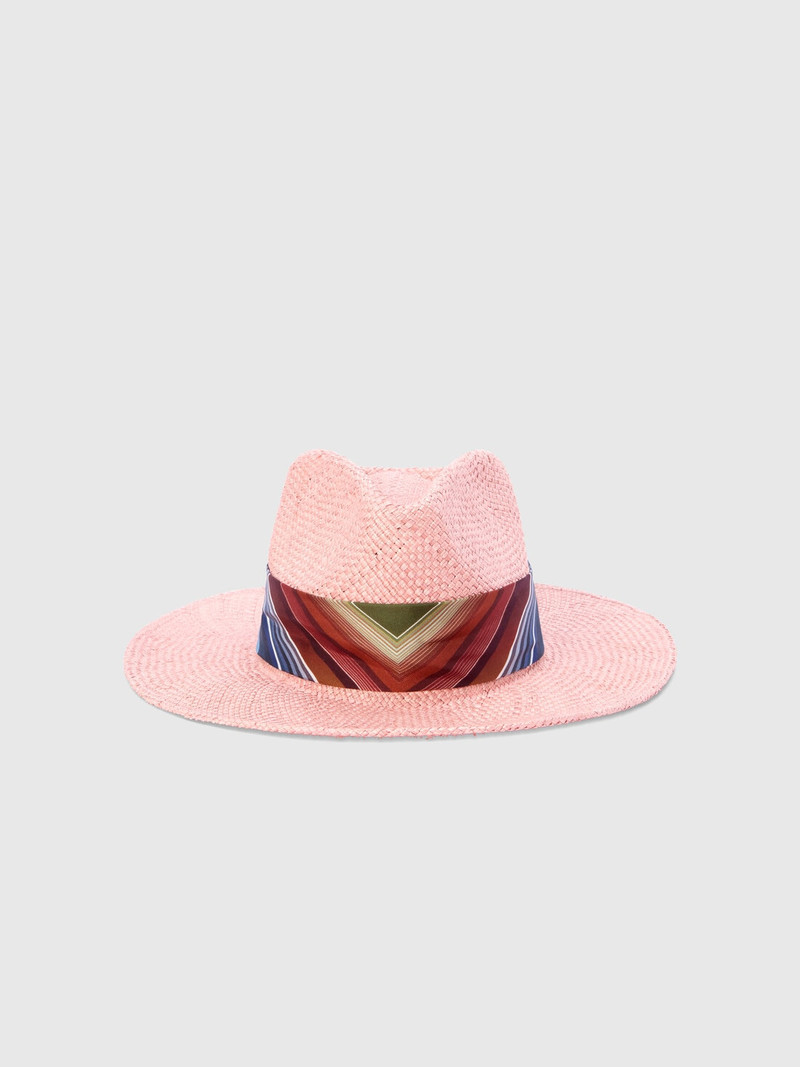 Straw hat with silk ribbon 1