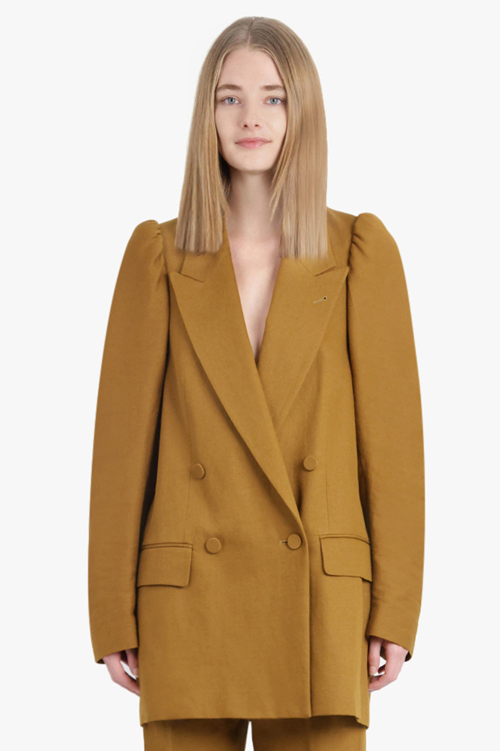 BLINKY DOUBLE BREASTED LONG JACKET | UMBER - 2
