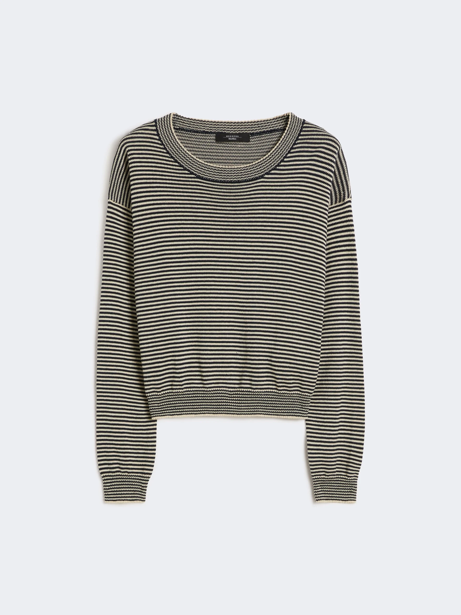 Cotton crew-neck sweater - NAVY - 1