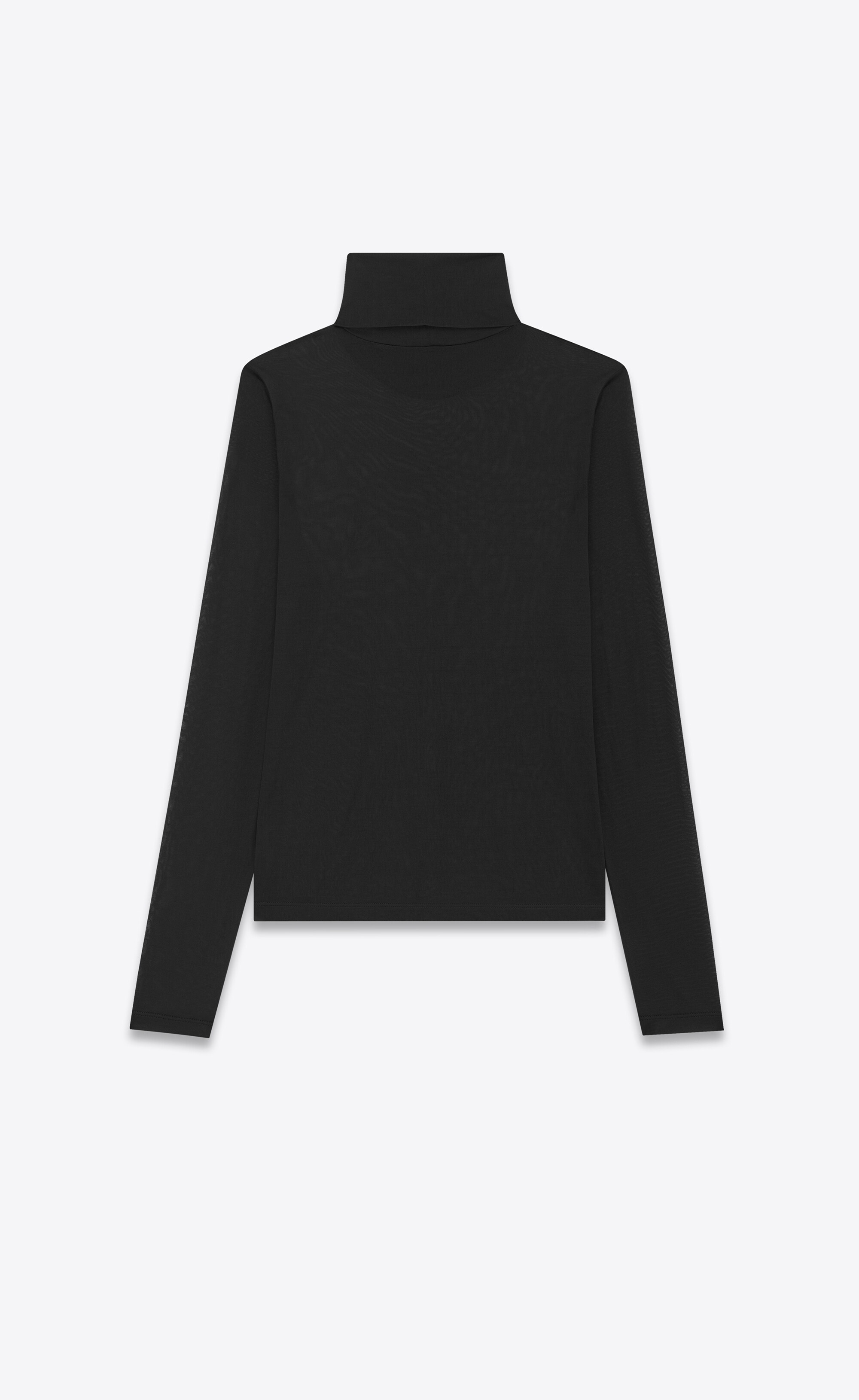 monogram turtleneck top in silk jersey - 3