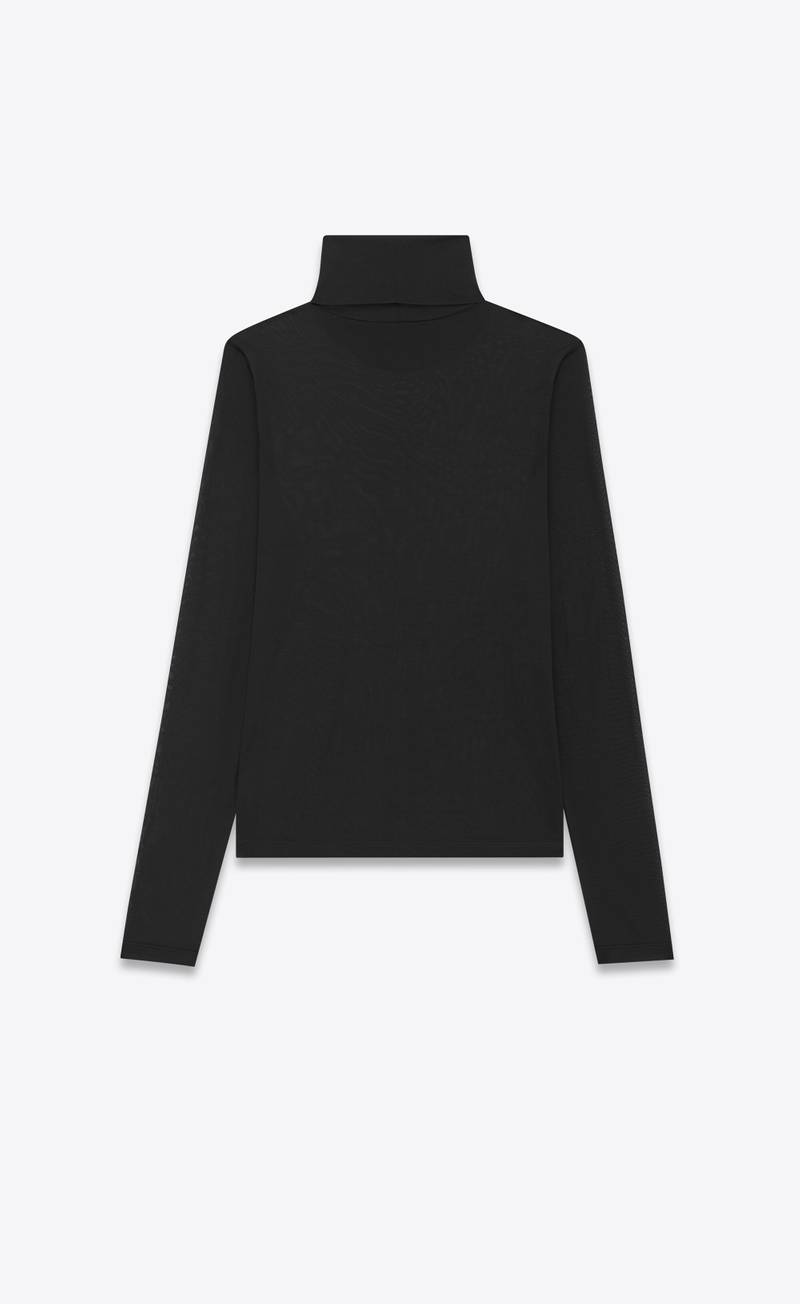 monogram turtleneck top in silk jersey 3