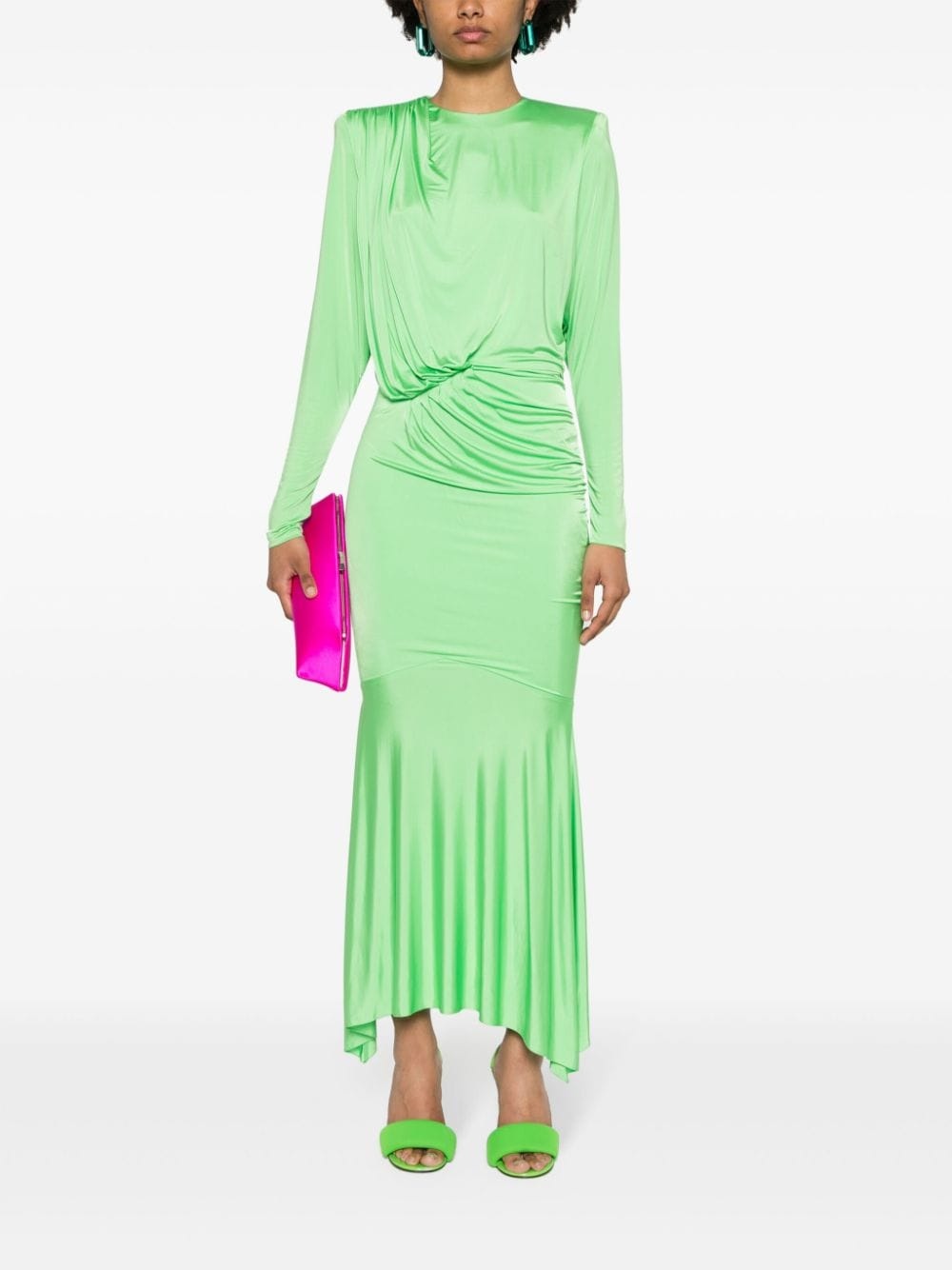 pleated satin maxi dress - 2