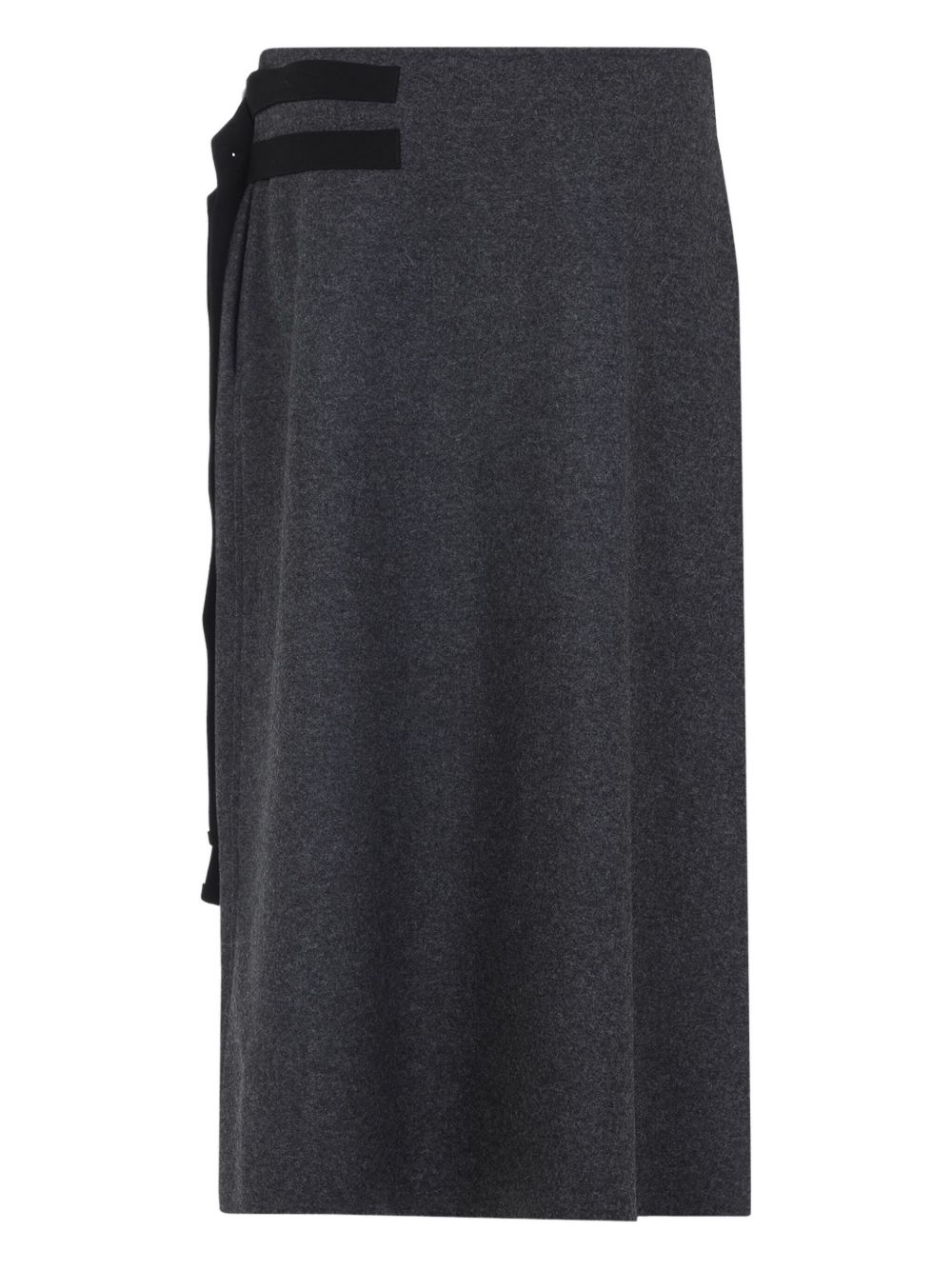 wrap-tie wool midi skirt - 2