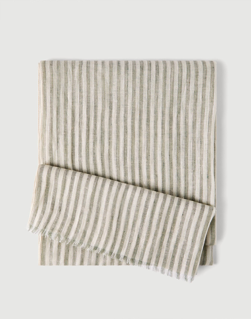 Brunello Cucinelli Sparkling striped linen scarf outlook