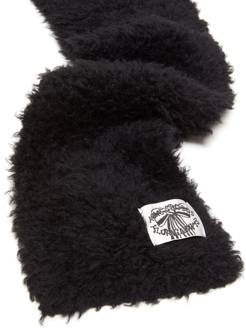 logo-tag faux-fur scarf - 2