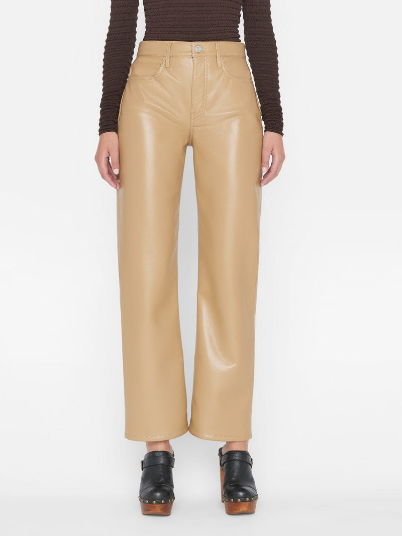 FRAME Recycled Leather Le Jane Crop in Light Camel outlook