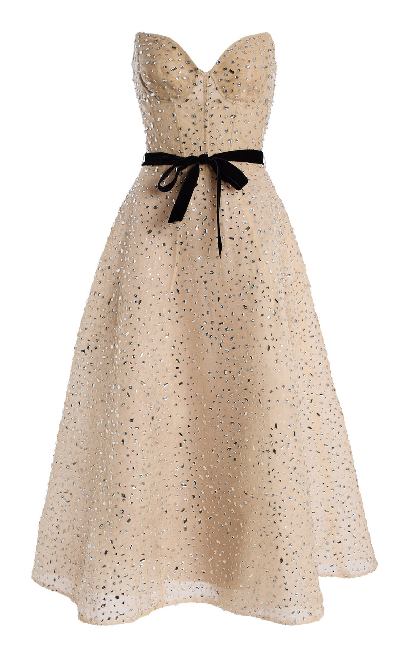 Sweetheart Tea Length Cocktail Dress nude 1