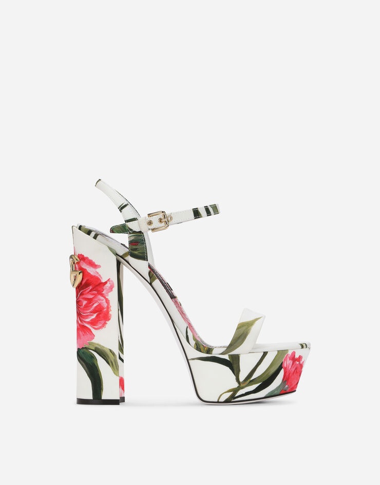 Printed fabric platform sandals - 1