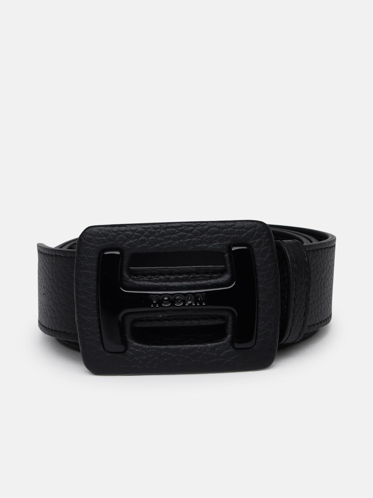 Black leather belt - 1