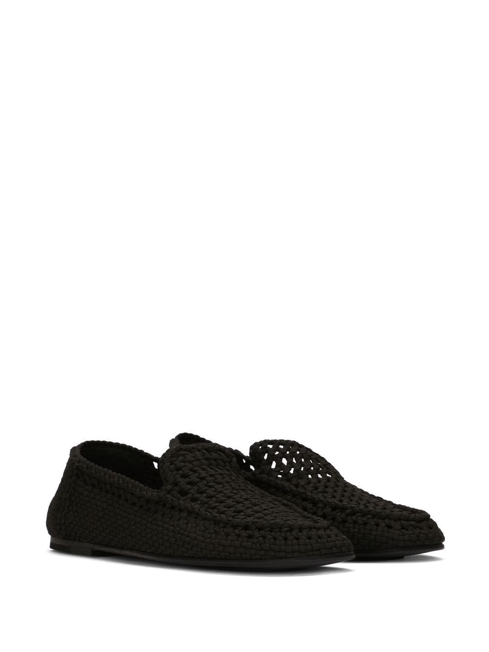 woven almond-toe loafers - 2