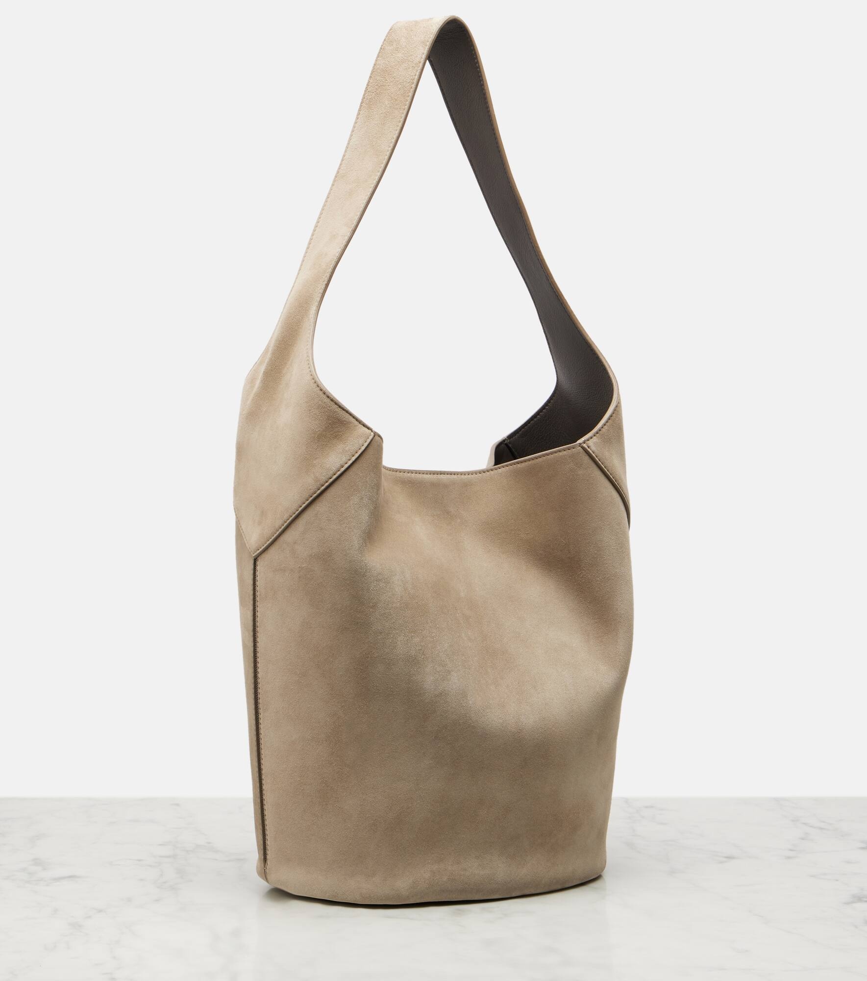 Large suede bucket bag - 4