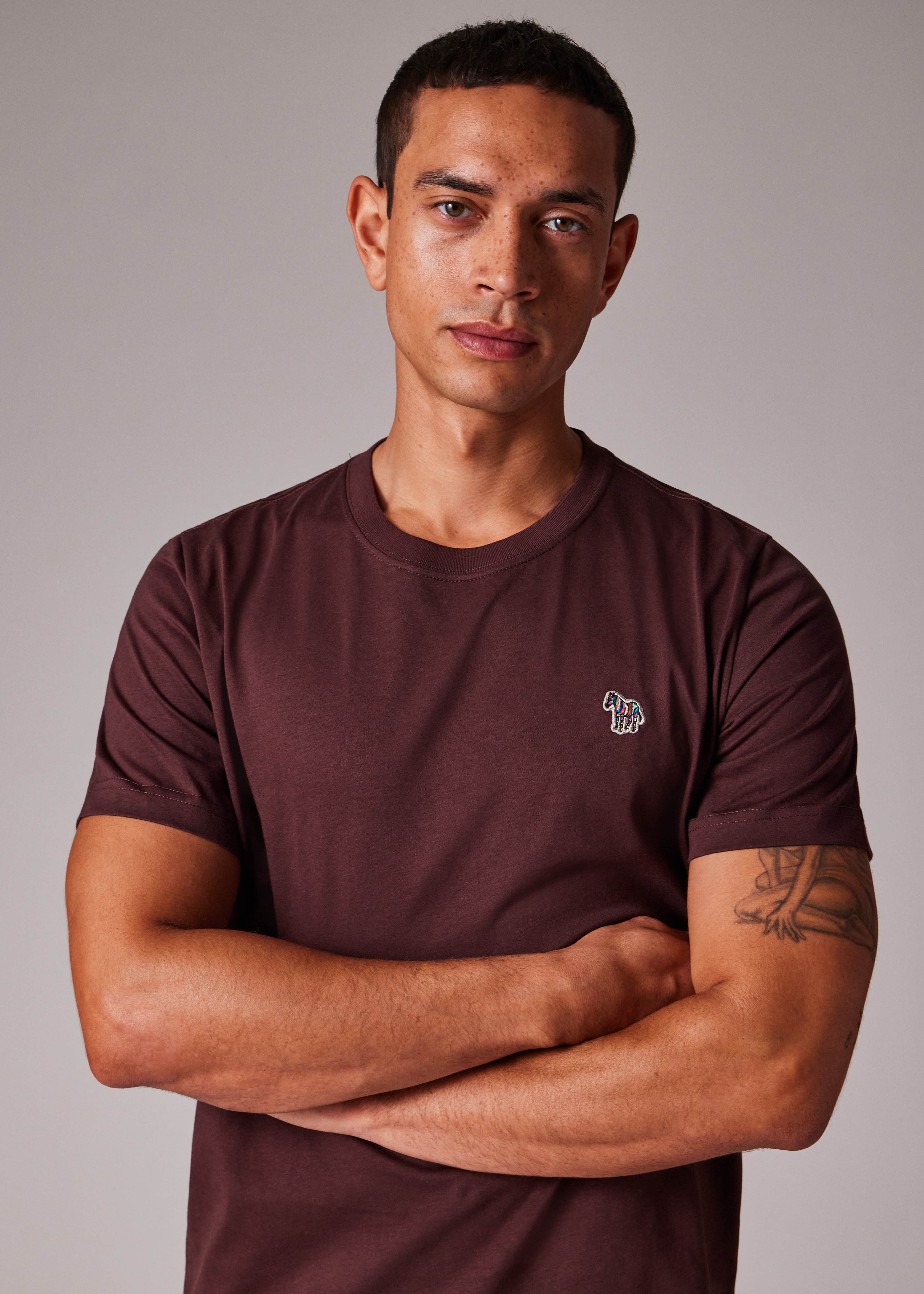 Burgundy Organic Cotton Zebra Logo T-Shirt - 4
