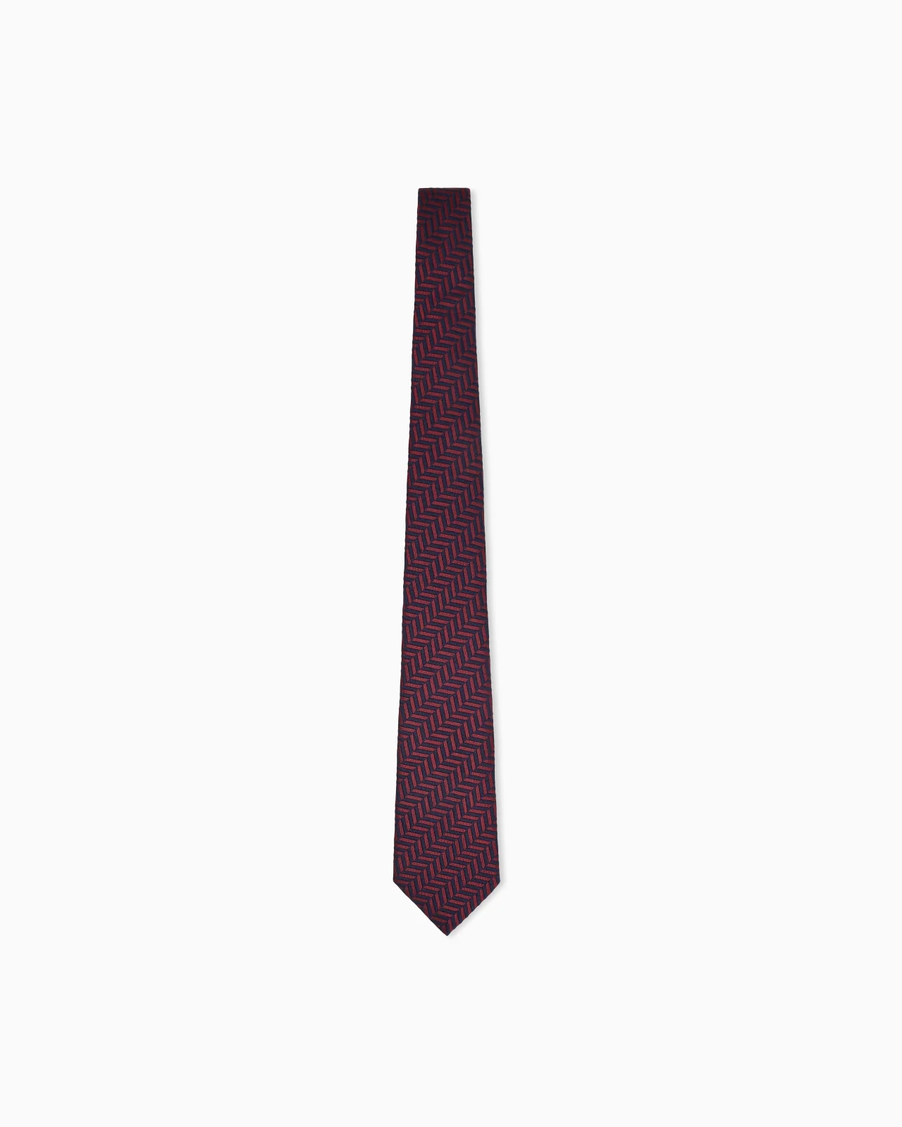 SILK TIE WITH HERRINGBONE PATTERN - 1