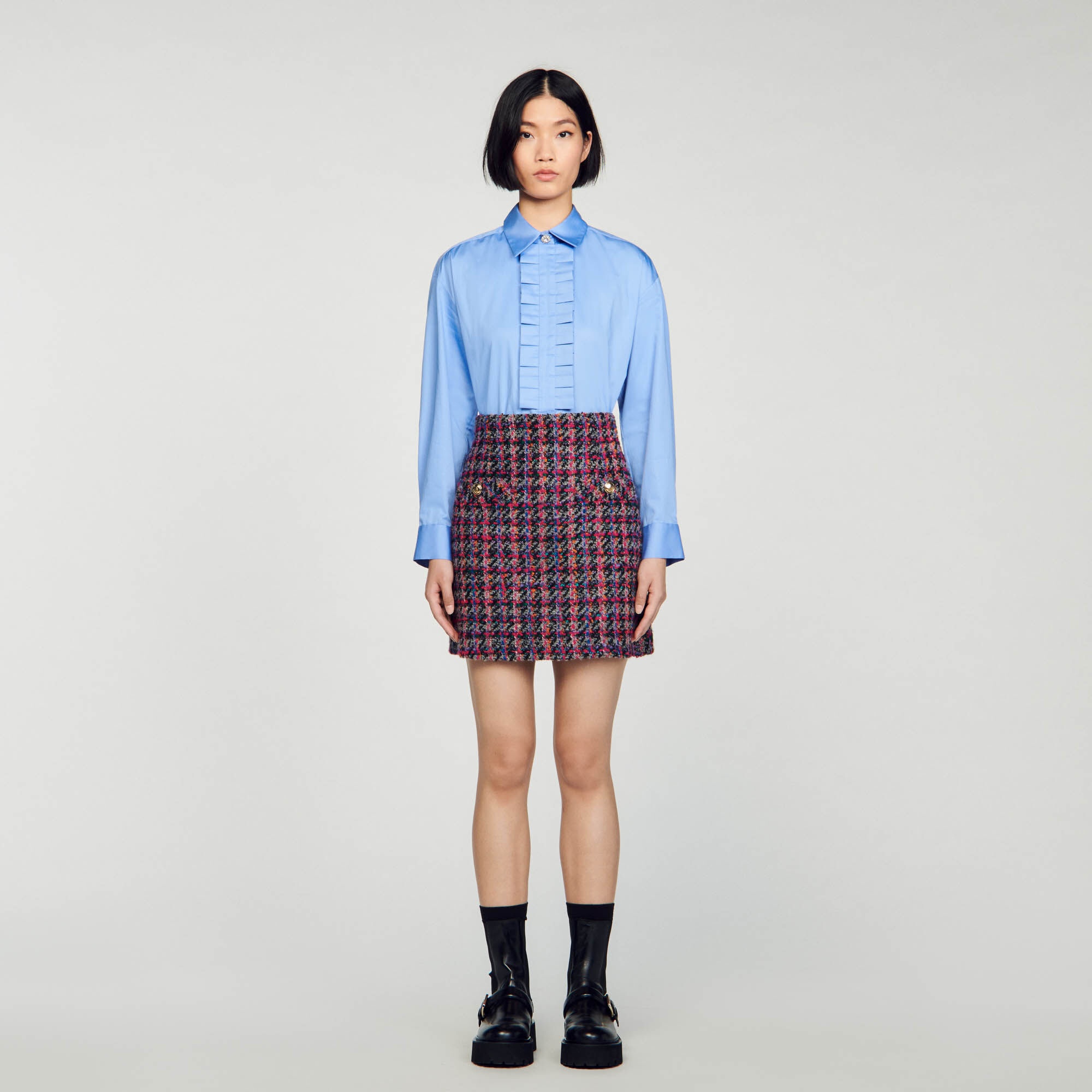 SHORT TWEED SKIRT - 3
