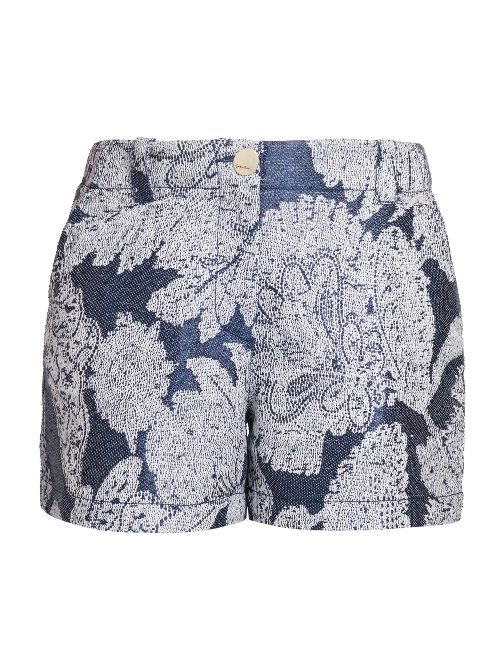 Women's Floral Jacquard Shorts - Navy - 1