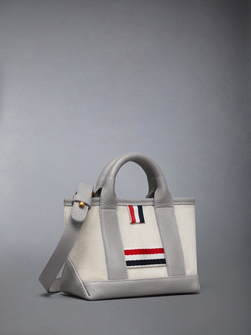 Thom Browne SALT AND PEPPER COTTON CANVAS MICRO TOOL TOTE outlook