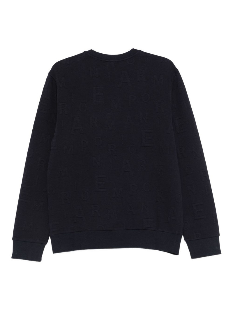 EMPORIO ARMANI embossed crew-neck sweatshirt outlook
