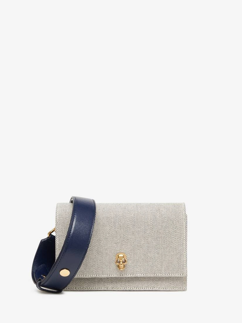 Women's The Biker Small Skull Bag in Grey/navy 1