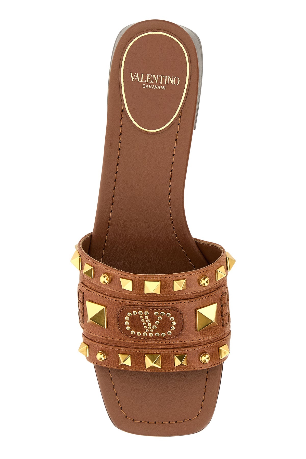 Caramel leather Plaster Caster slippers - 4
