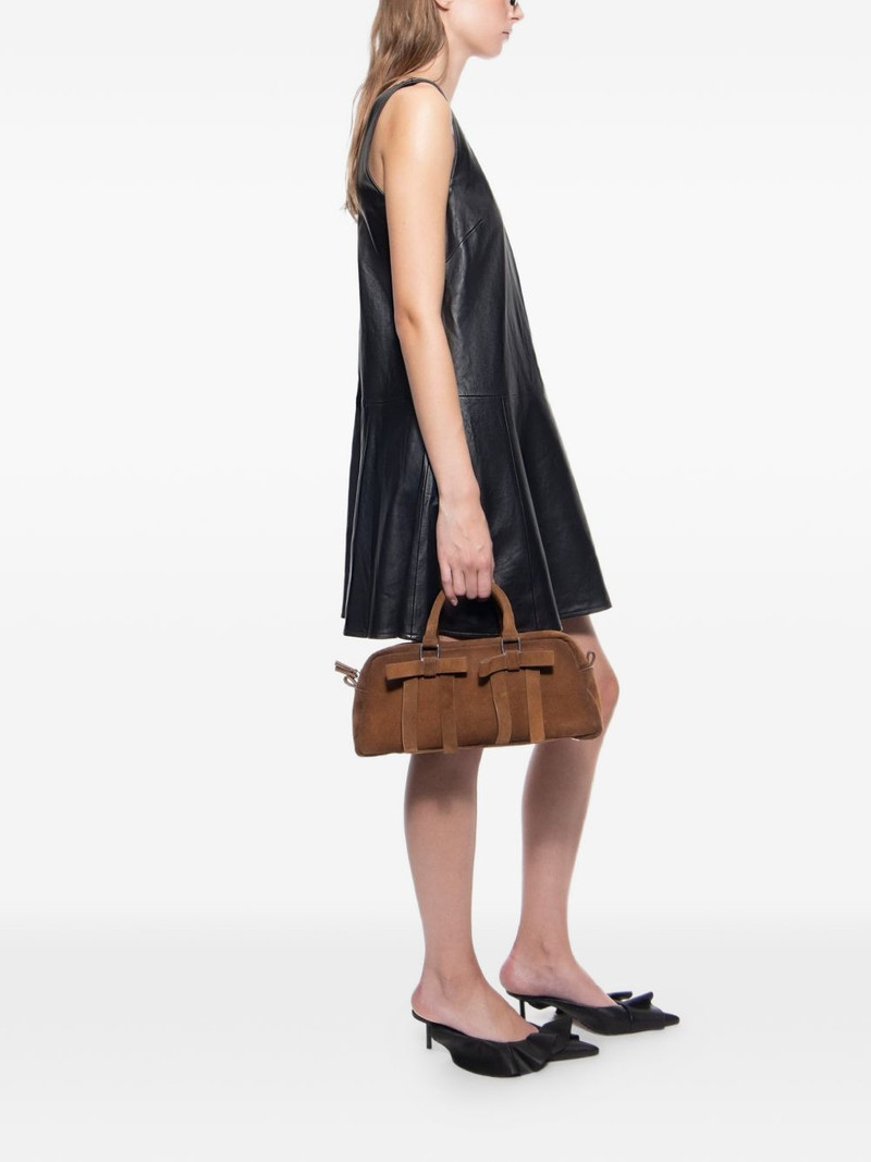 Thalia A-line leather mini dress 3