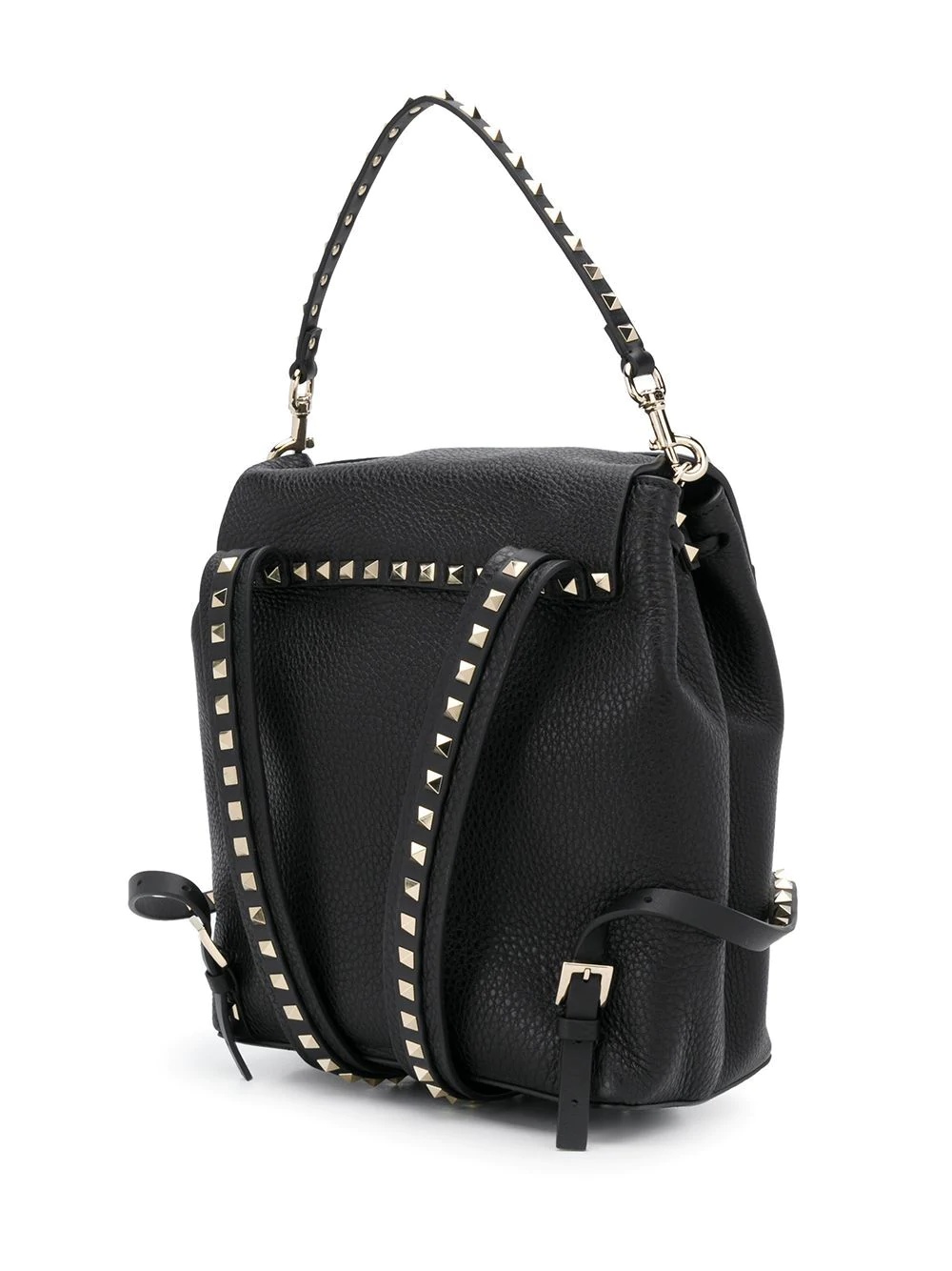 Rockstud pebbled leather backpack - 3