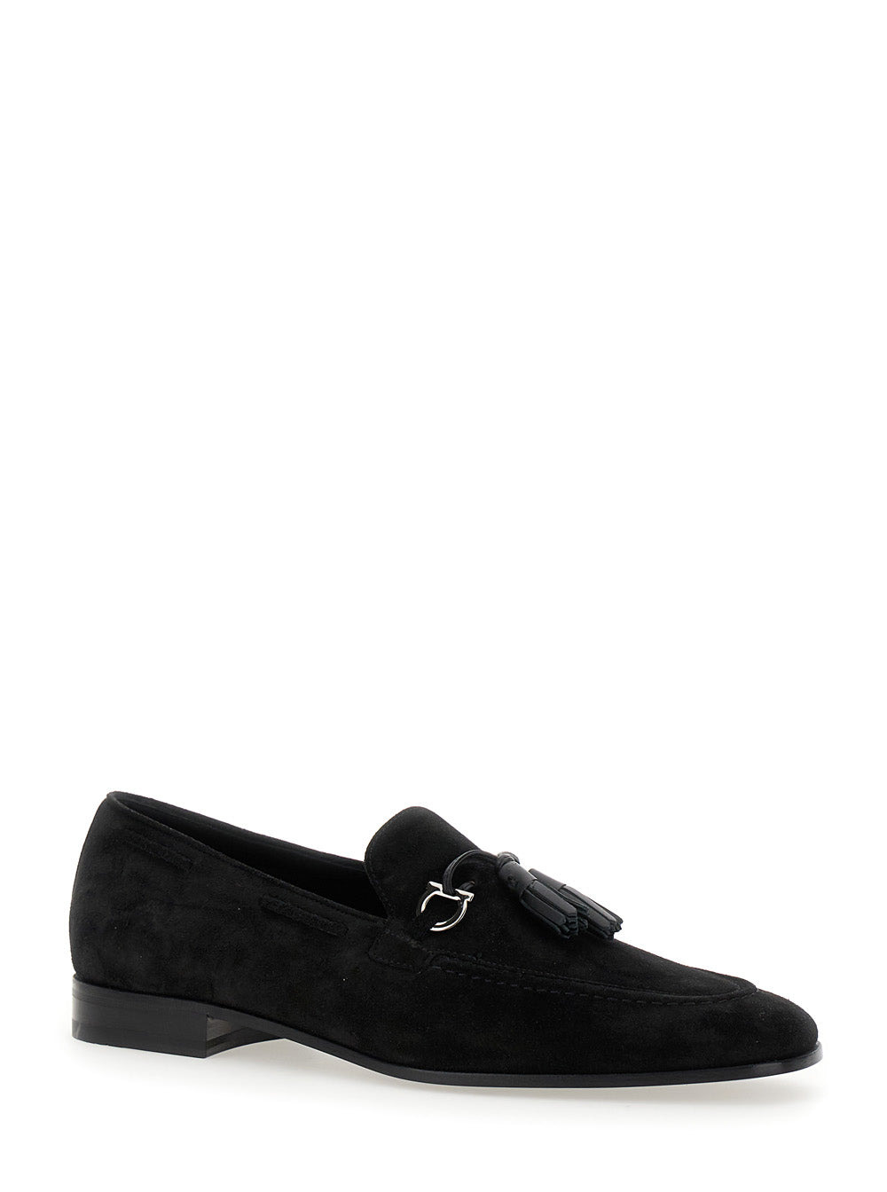 Ferragamo Men 'Besile 2' Black Loafers With Gancini And Cord Detail In Suede Man - 2