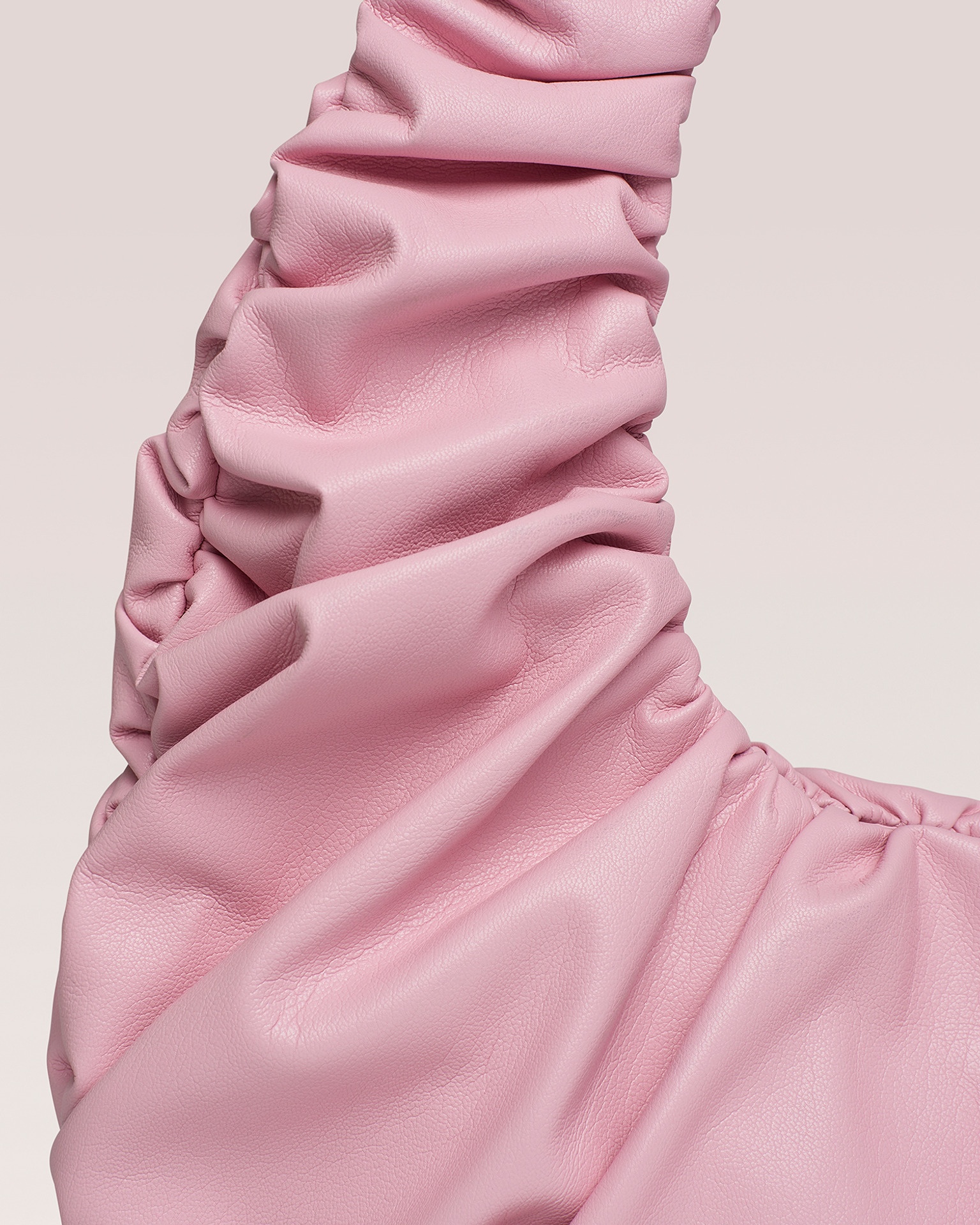 ANJA BAGUETTE - OKOBOR™ alt-leather ruched bag - Pink - 3