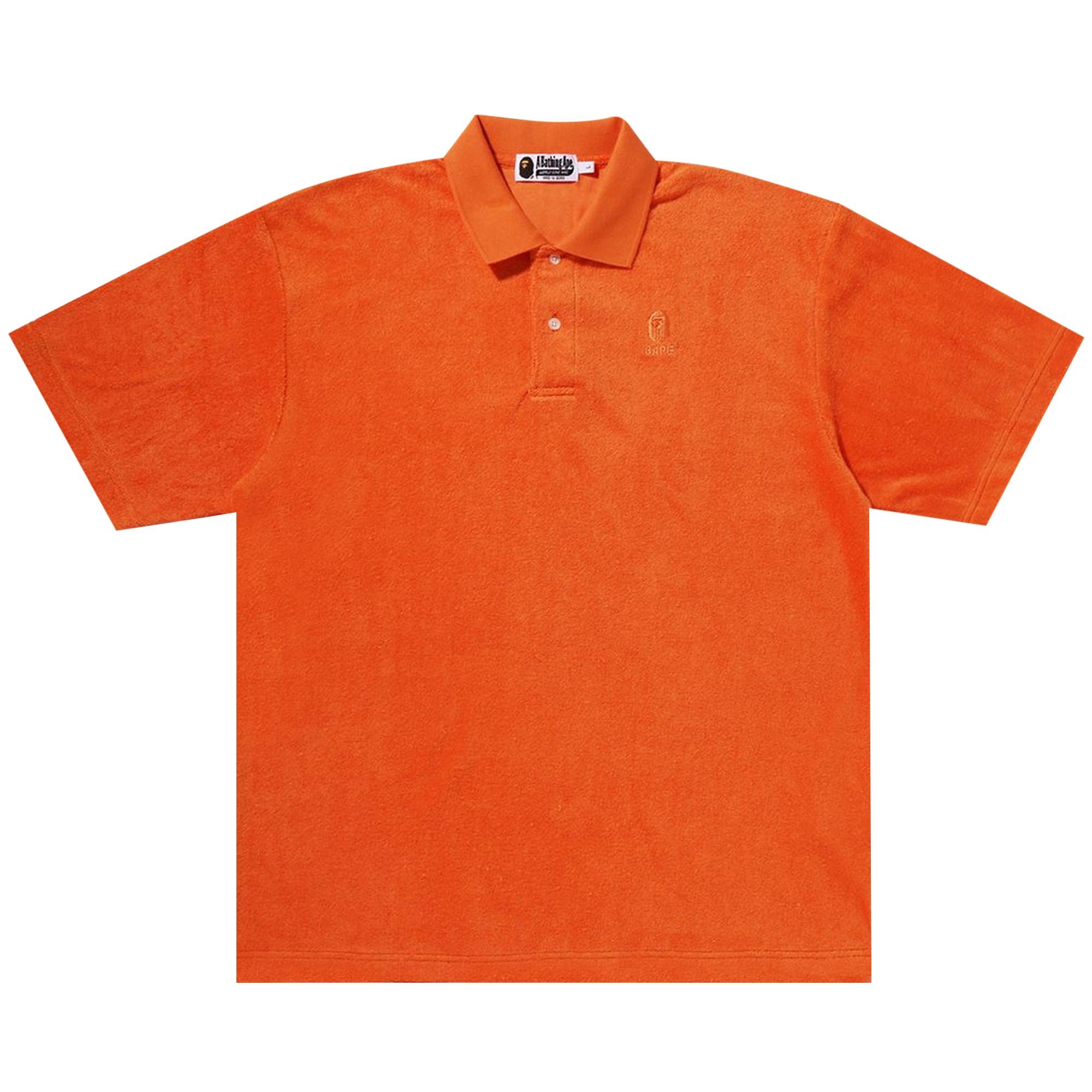 BAPE Ape Head Towelling Polo 'Orange' - 1
