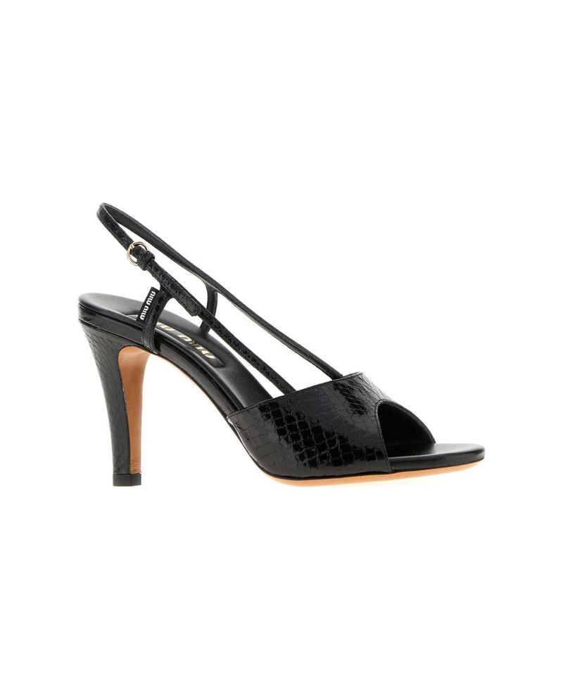 Miu Miu Black Leather Sandals outlook