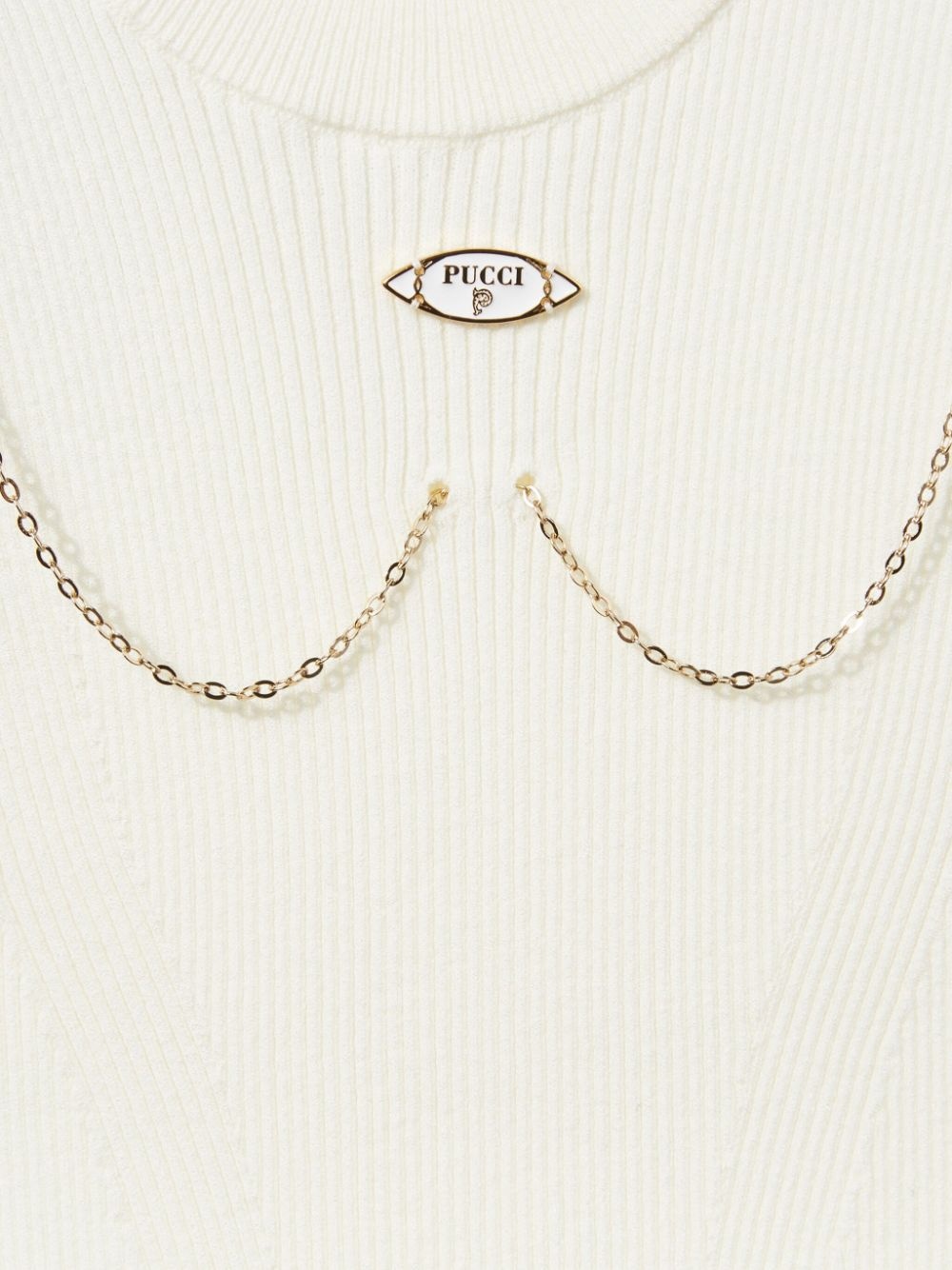 logo-plaque ribbed knit top - 3