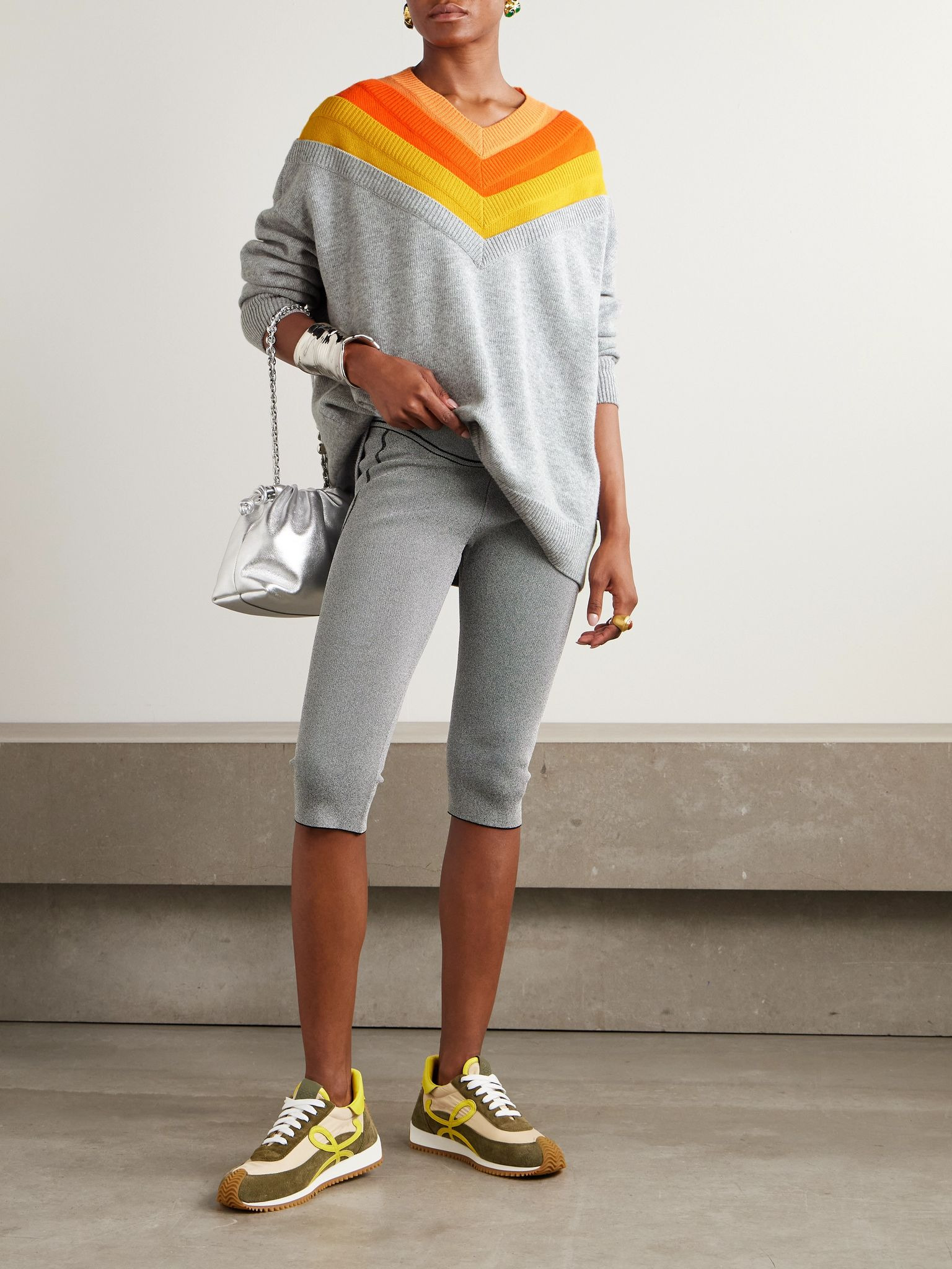 Layered wool-blend sweater Gray - 2