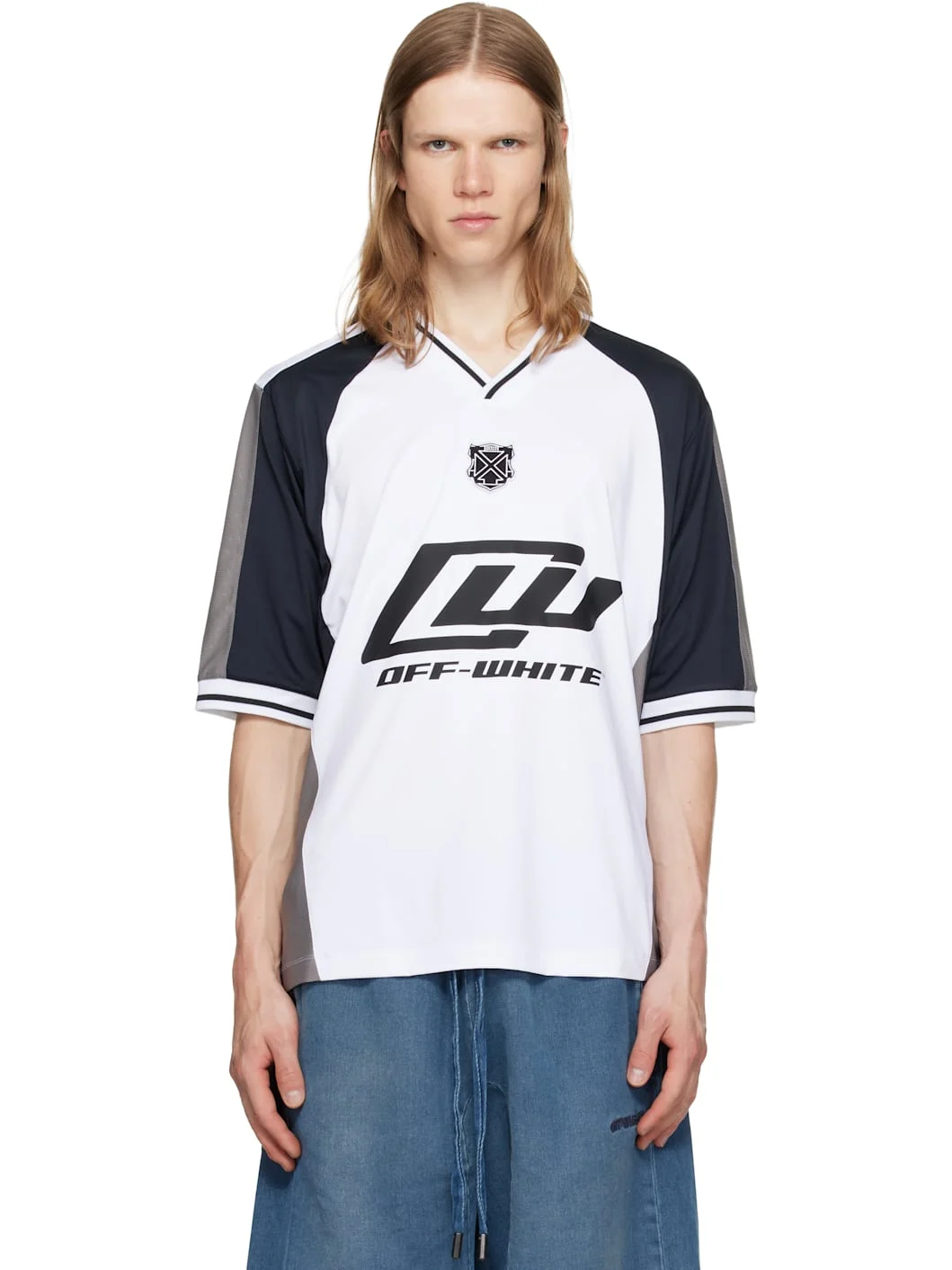 White & Black Team Soccer S/S T-shirt - 1