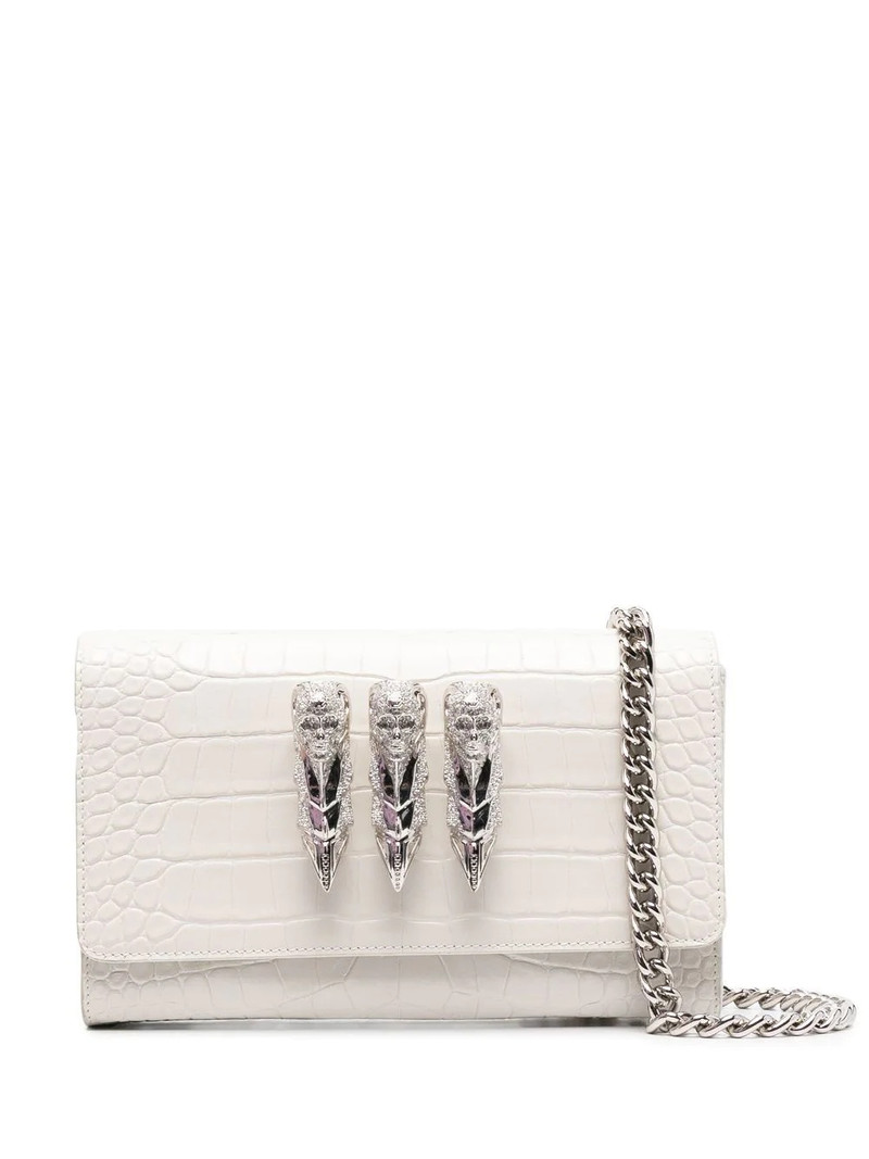skull-charm crossbody clutch bag 1