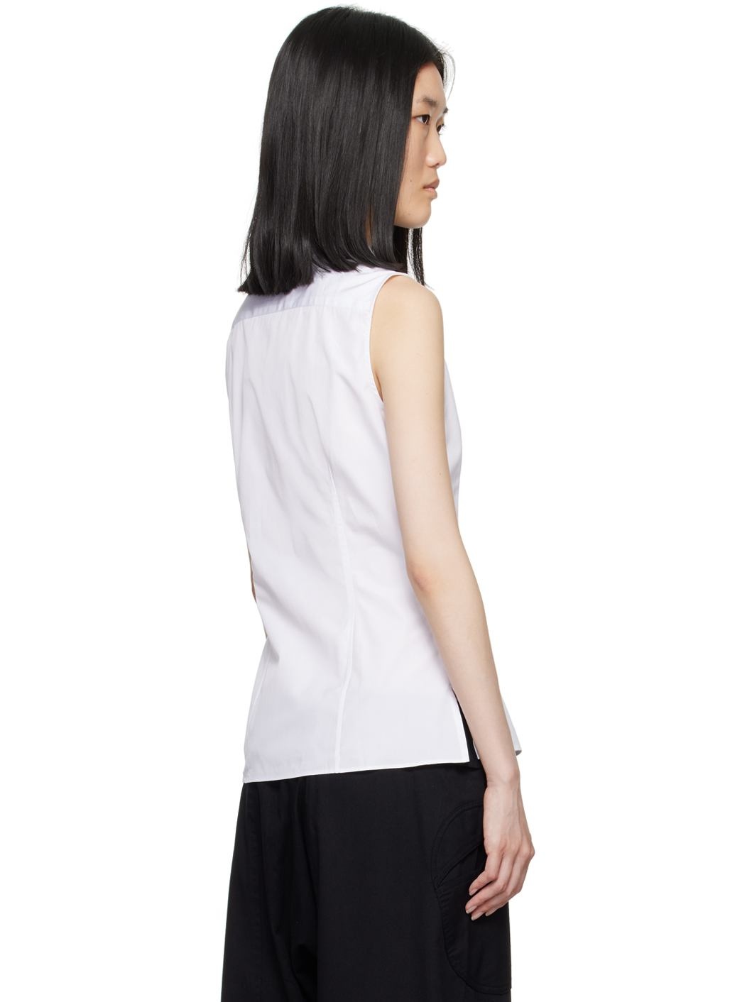 White Rosie Sleeveless Shirt - 3