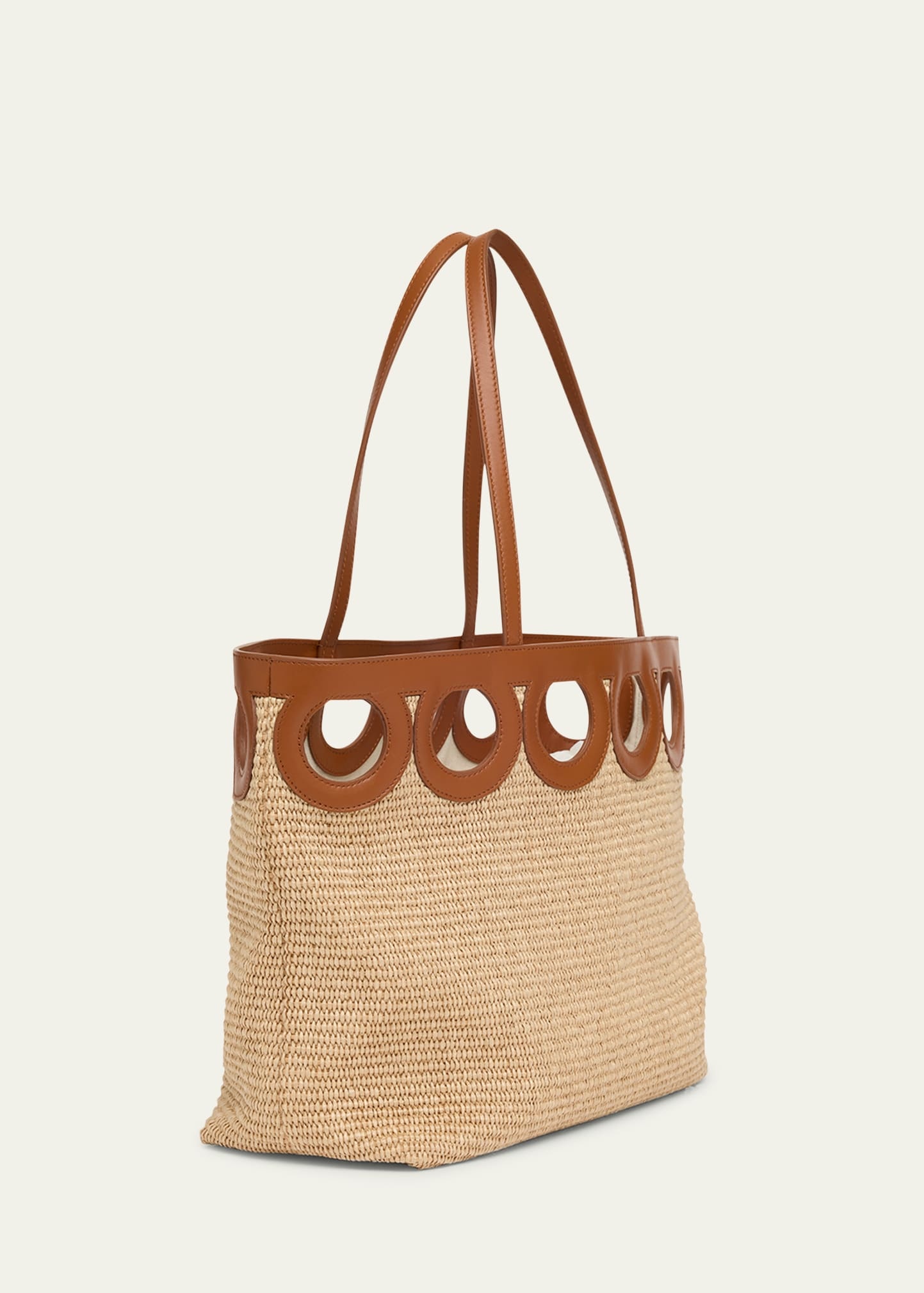 Frame Cutout Raffia Tote Bag - 2
