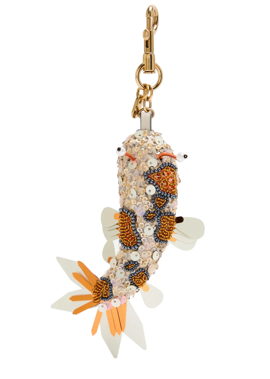 Anya Hindmarch Koi Fish Embellished Leather and Satin bag Charm - 1