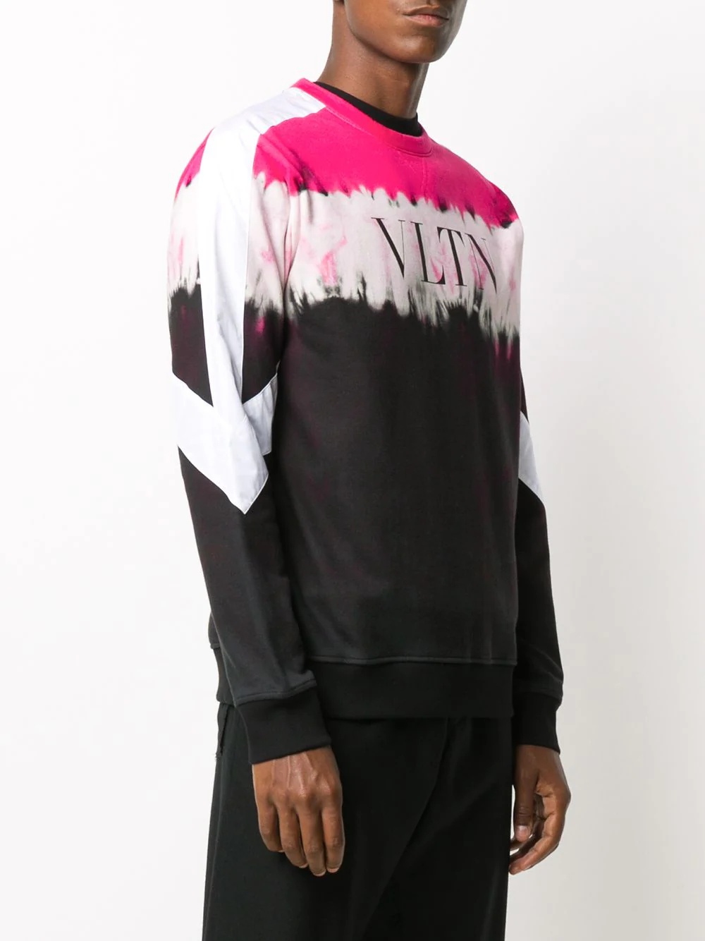 panelled VLTN logo print sweatshirt - 3