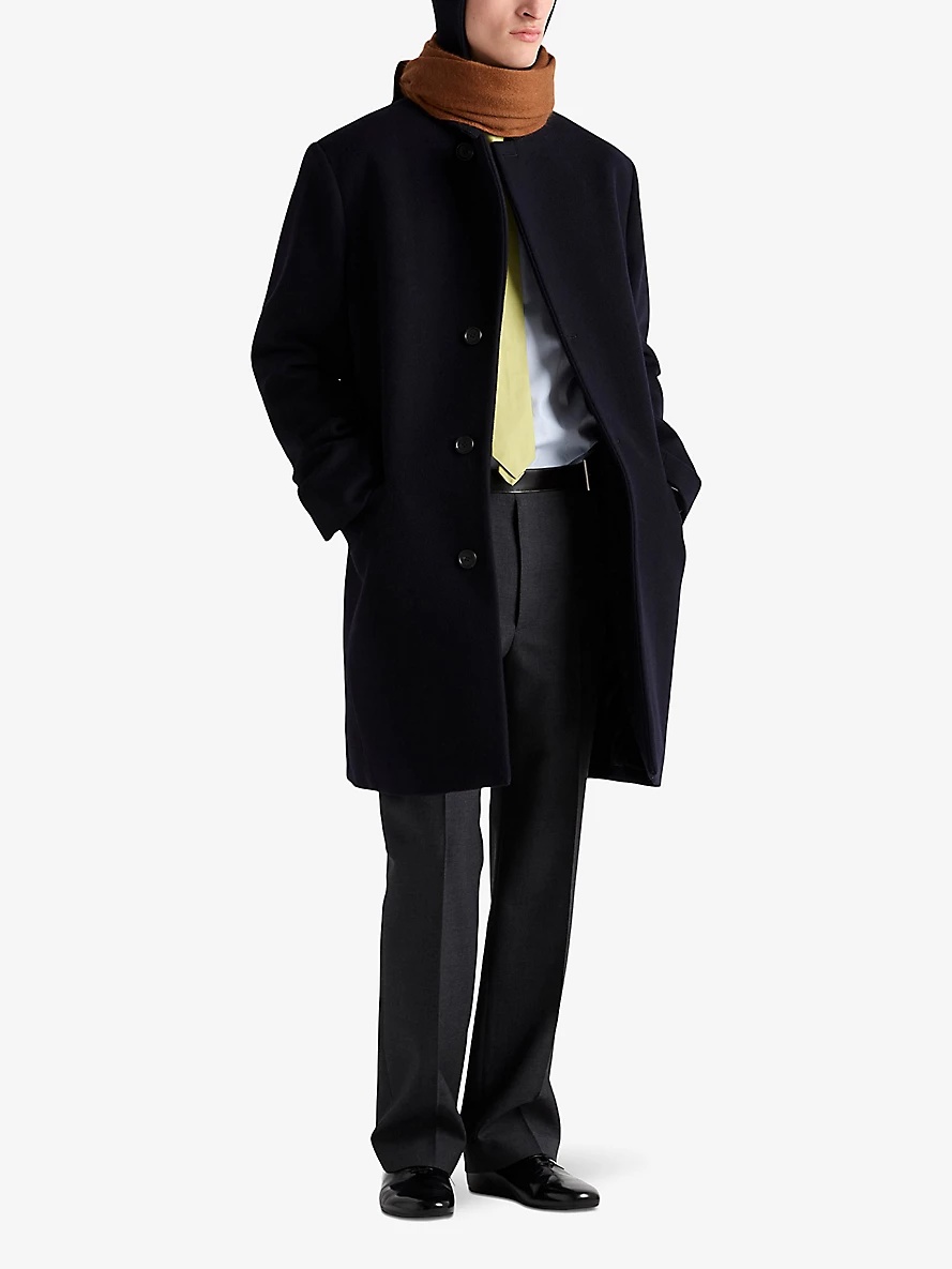 Single-breasted long-line wool coat - 2