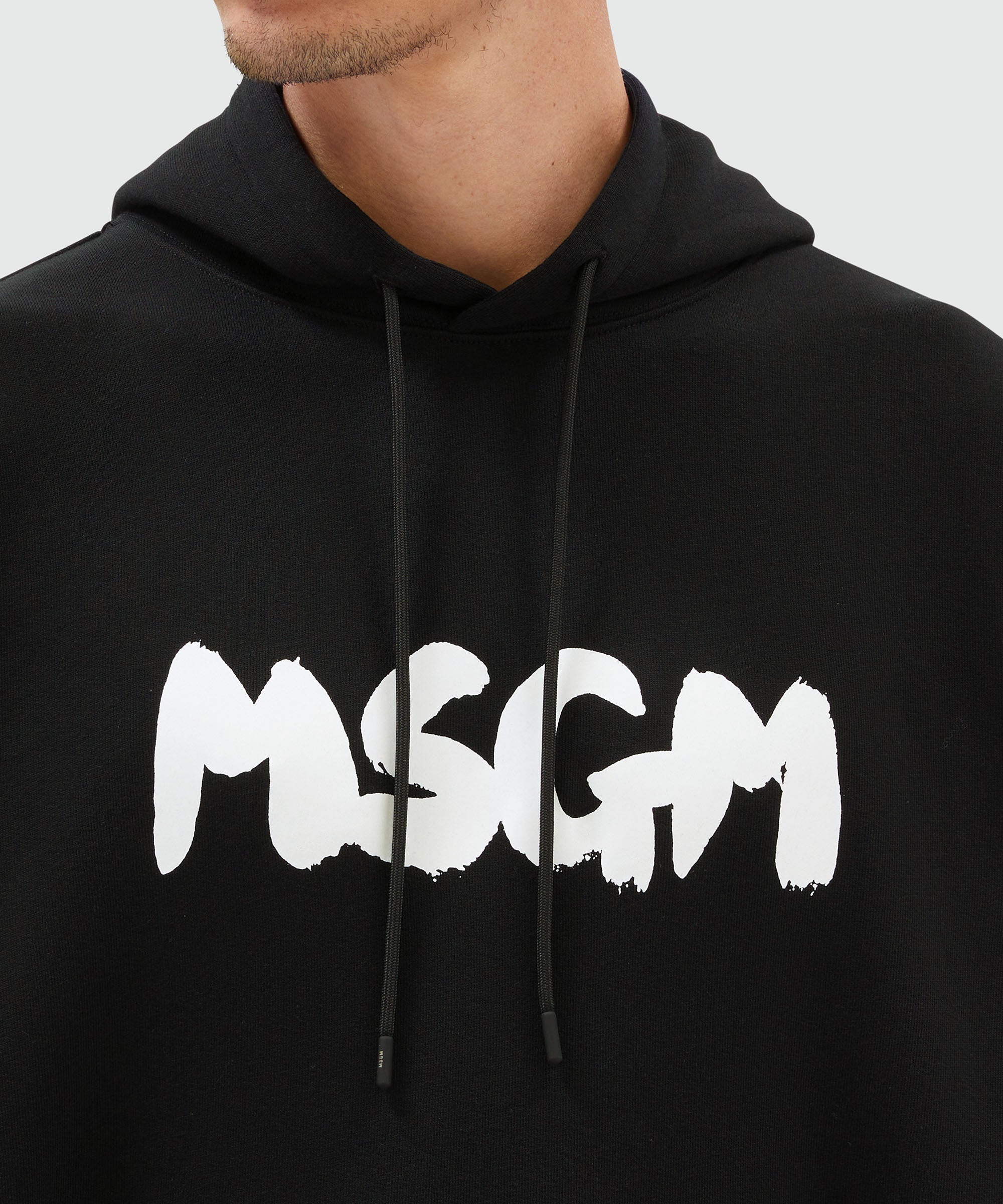 Black jersey sweatshirt with brushstroke logo - 5