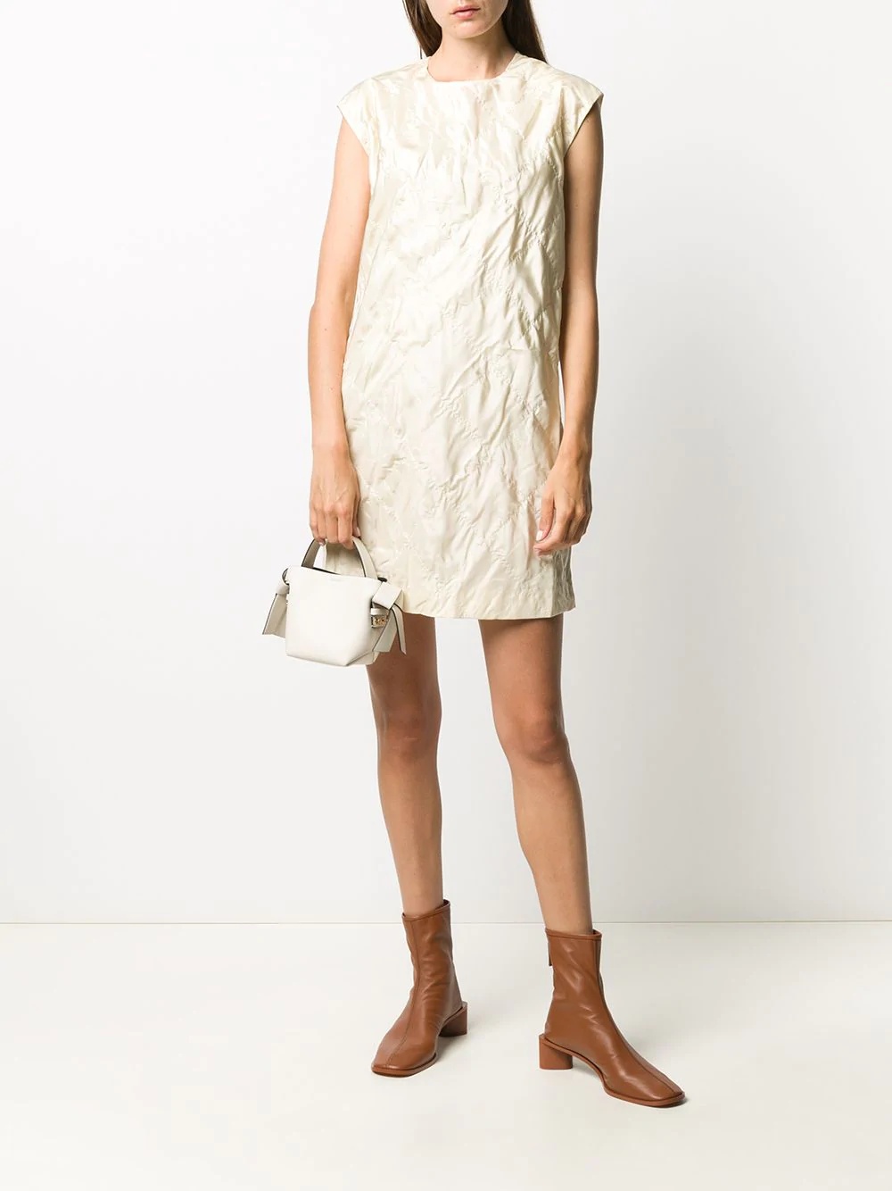 quilted silk shift dress - 2