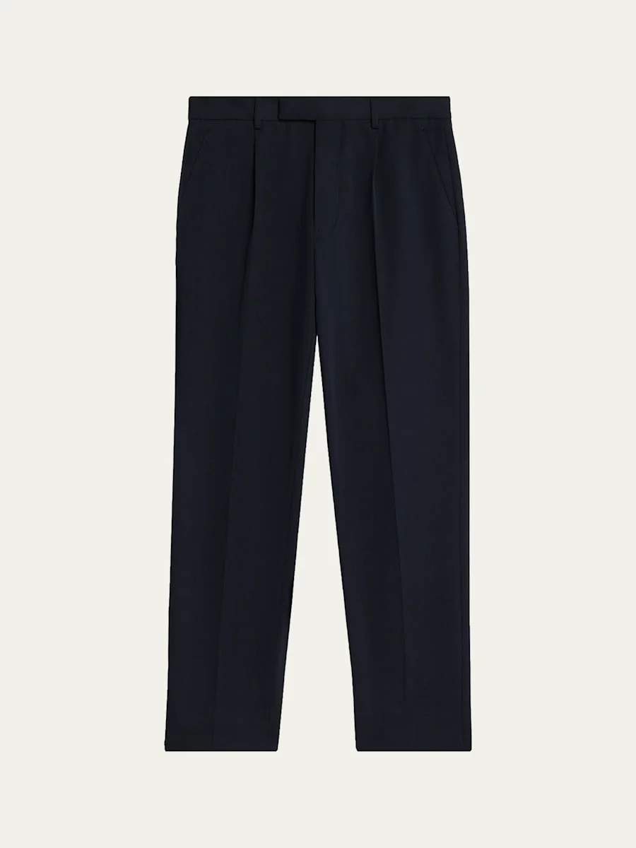 Men's Cotton and Wool Single-Pleated Pants - 1