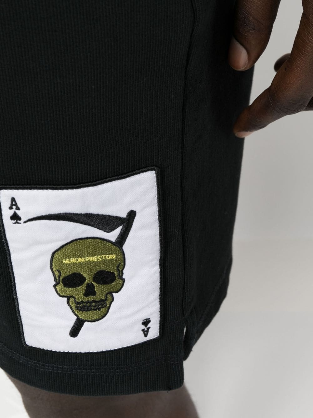 logo-print jersey track shorts - 5