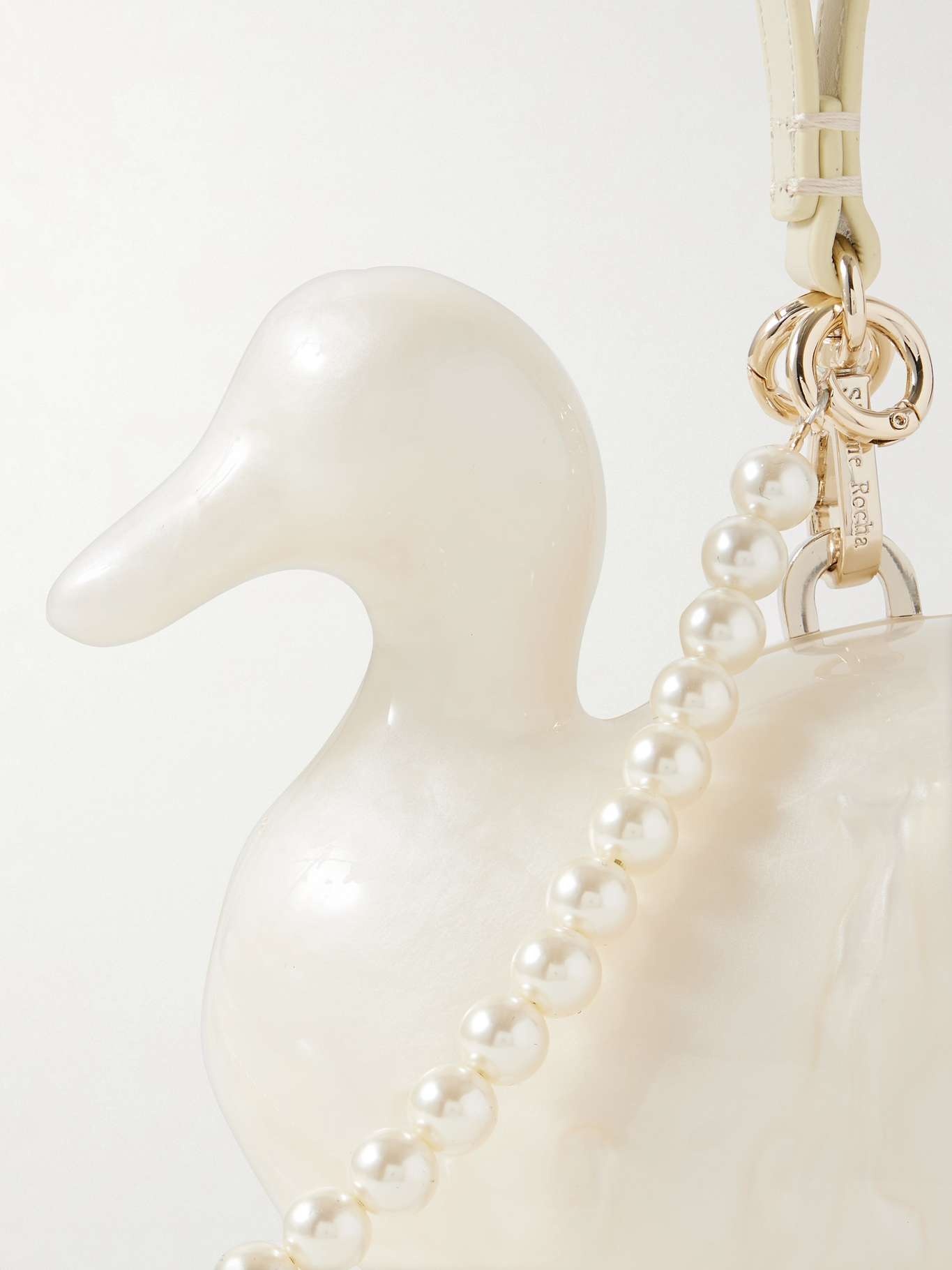 Simone Rocha Duck faux pearl-embellished leather-trimmed