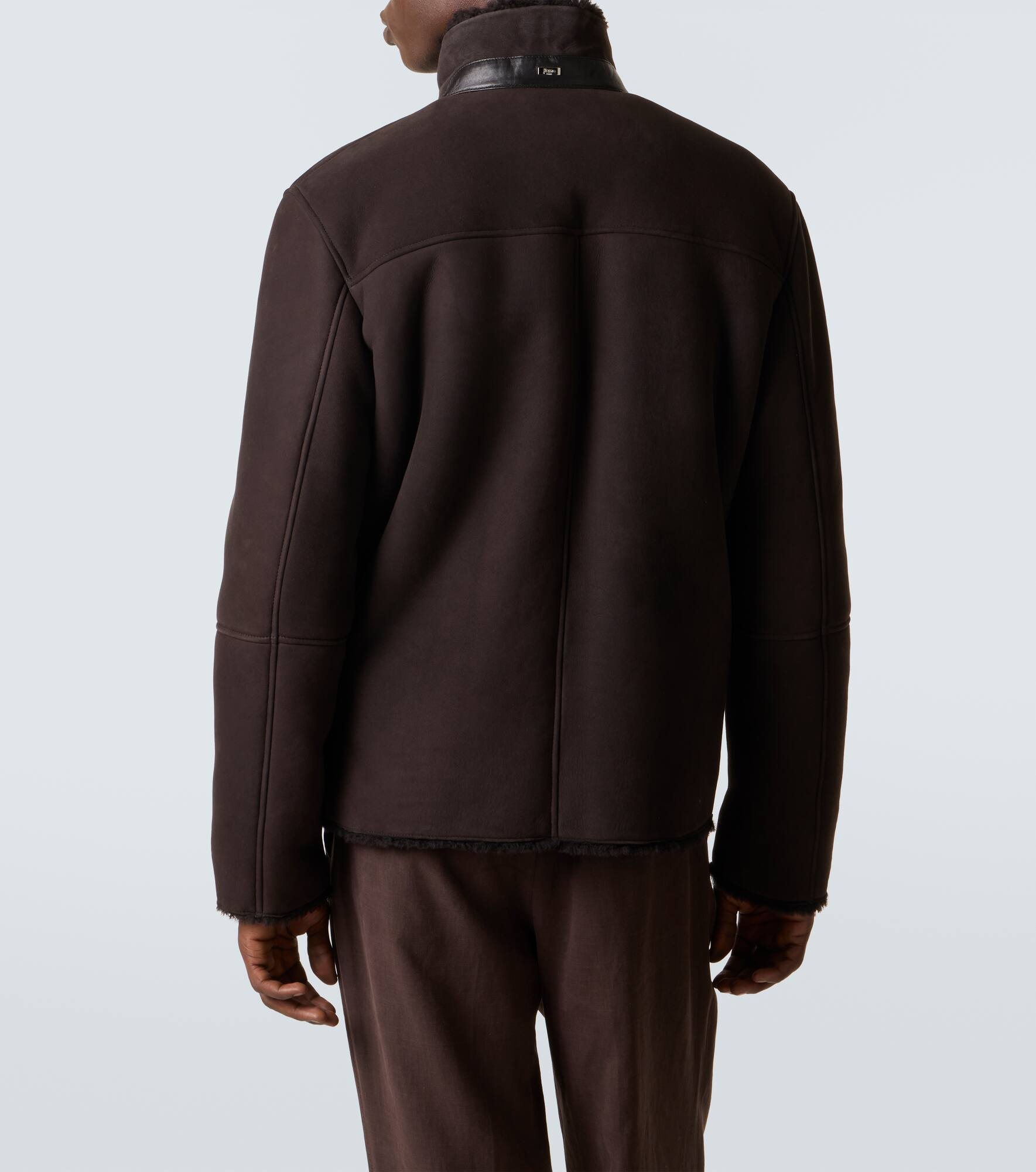 Shearling-trimmed suede jacket - 4