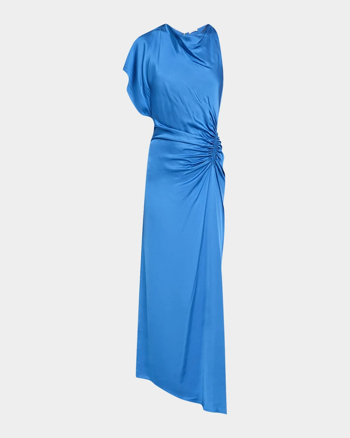 Pia Asymmetric Draped Satin Dress - 1