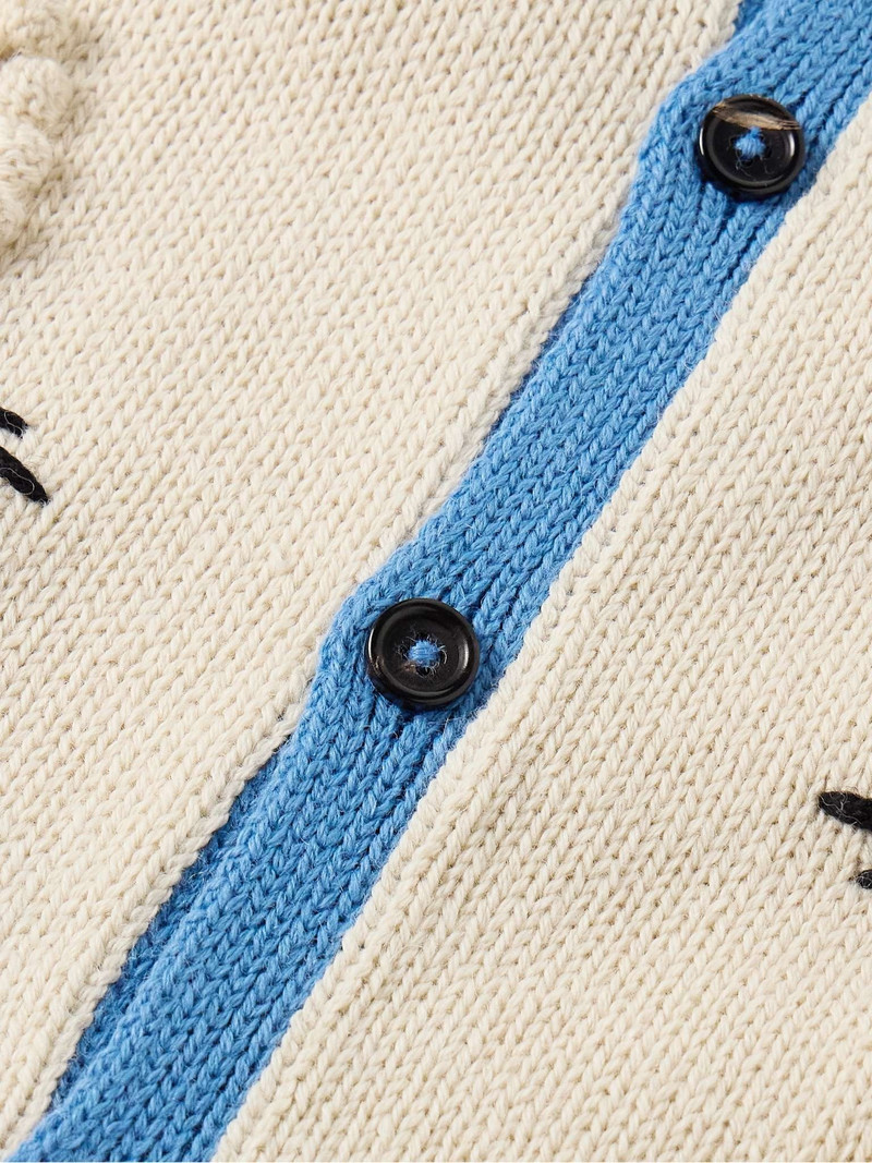 Calico Pompom-Embroidered Alpaca and Merino Wool-Blend Cardigan 3