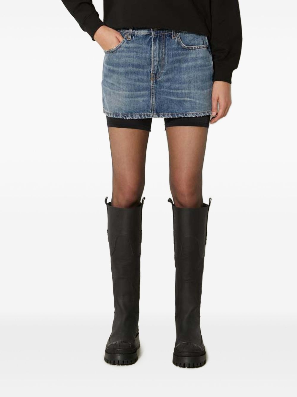 denim mini skirt - 1