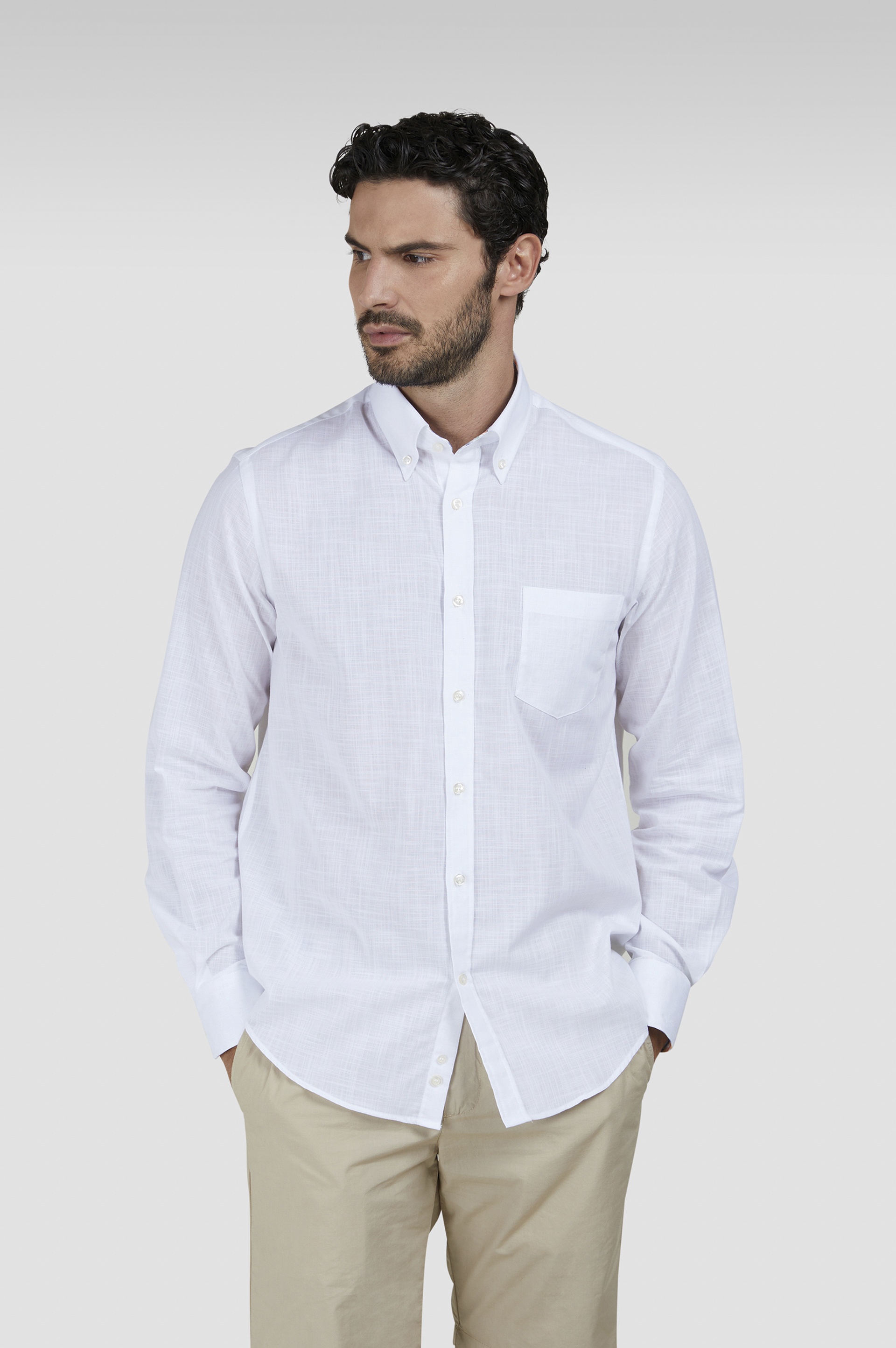 TEXTURED COTTON SHIRT - 7